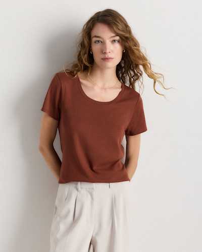 Cotton Modal Scoop Neck Tee