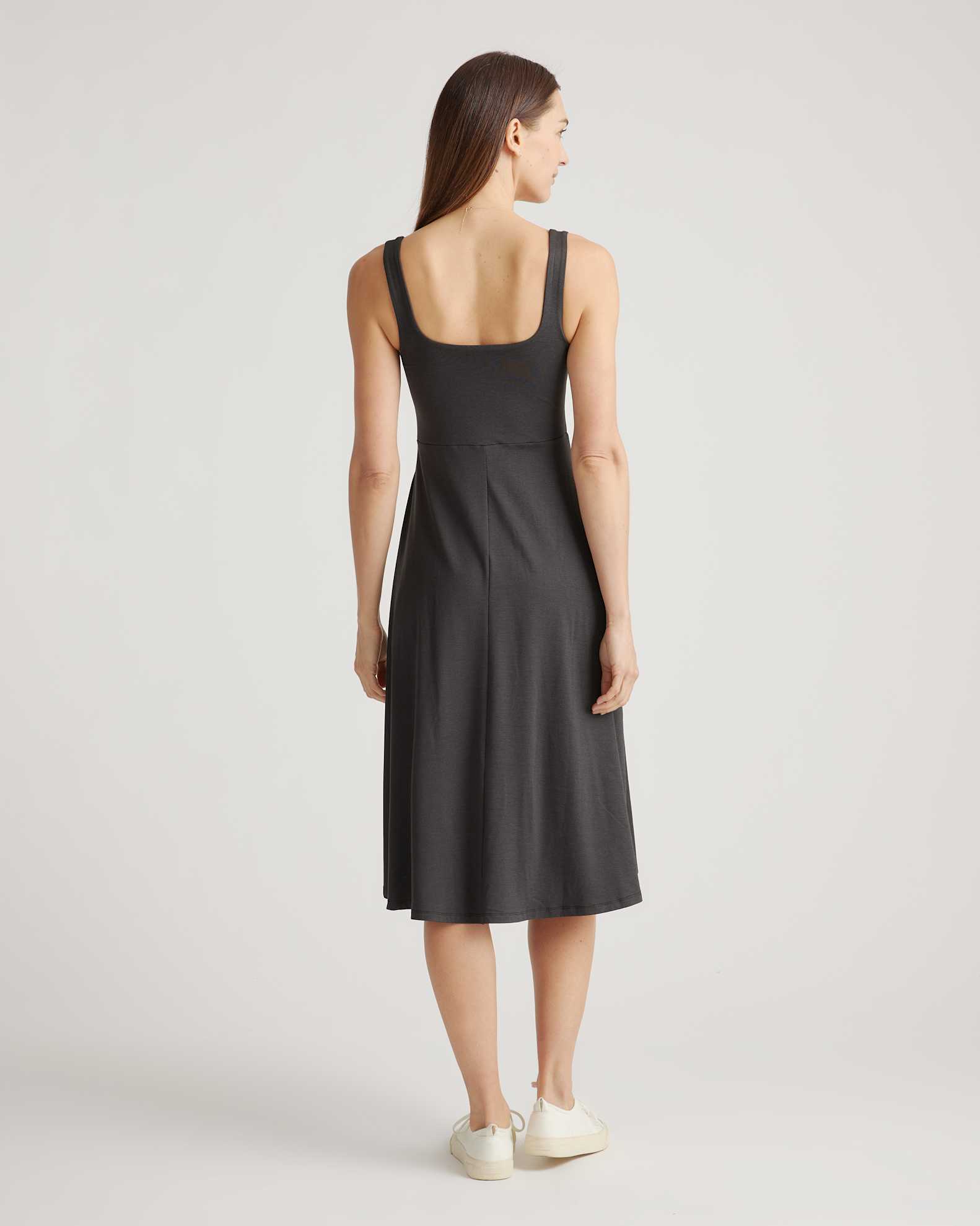 Women's Flowknit Breeze Fit & Flare Dress in Black, Size XL, 100% Polyester by Quince Women's Flowknit Breeze Fit & Flare Dress in Black, Size XL, 100% Polyester by Quince