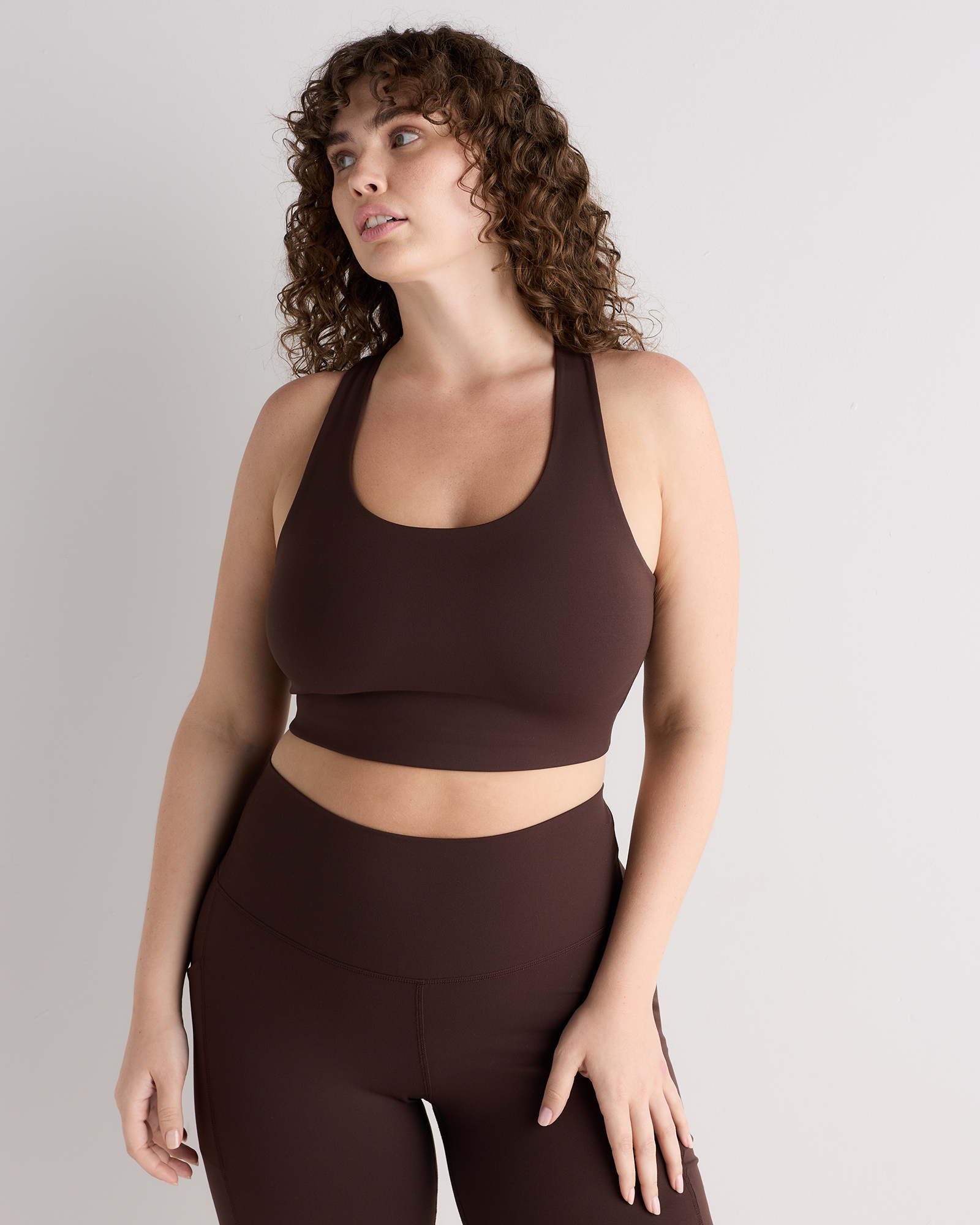 Espresso Ultra-Form Scoop Neck Longline Bra