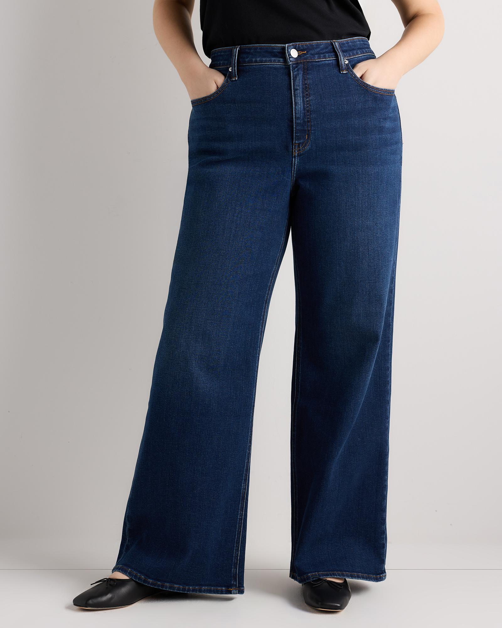 Midnight Blue Bella Stretch Wide Leg Jeans