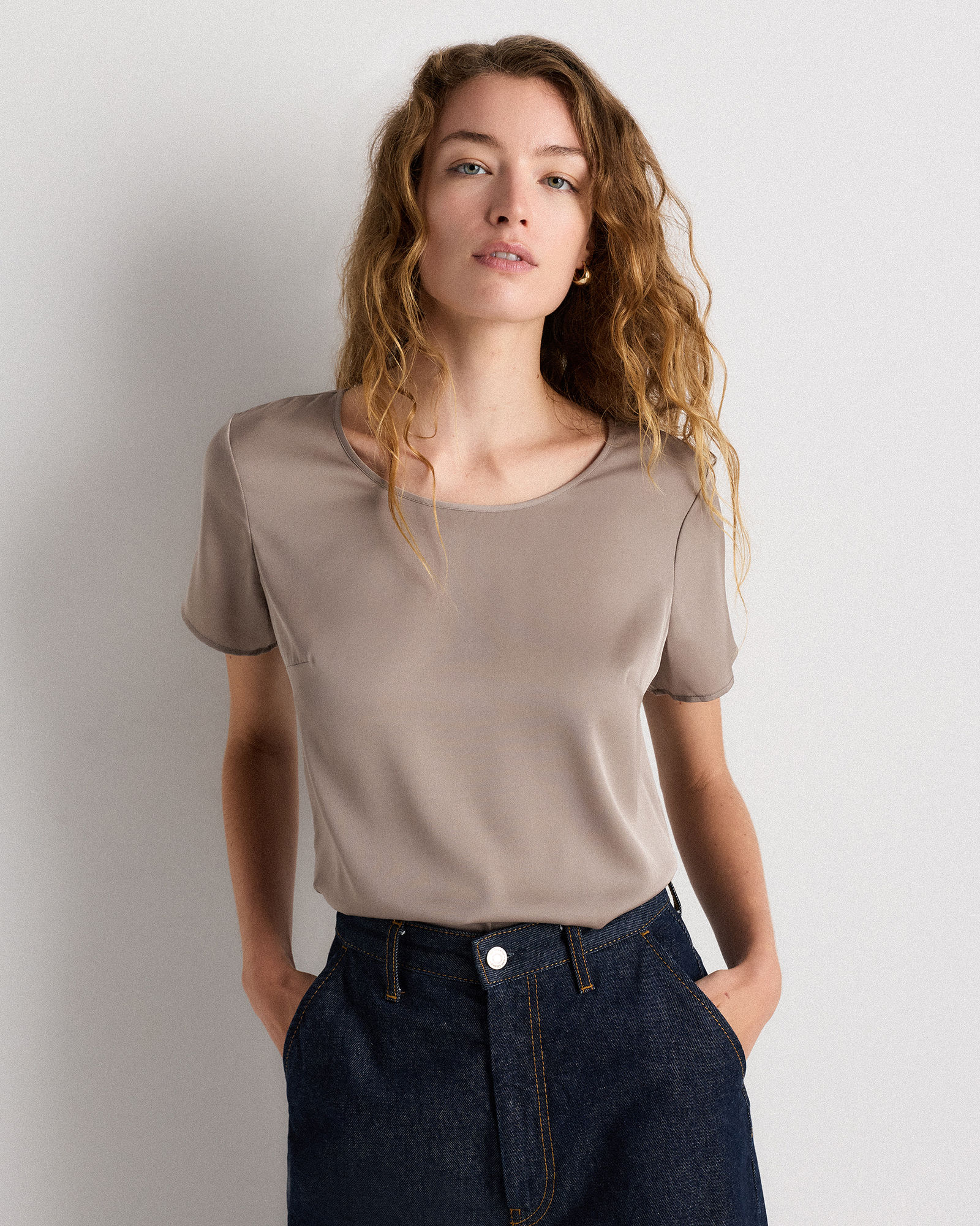 Quince Women's Washable Stretch Silk T-shirt In Neutral