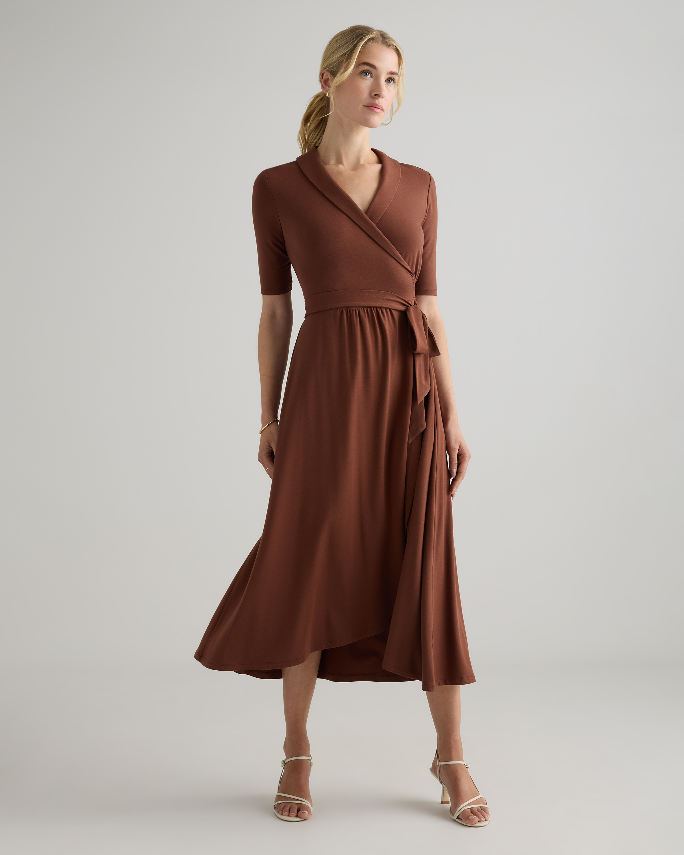 Tencel Jersey Midi Wrap Dress