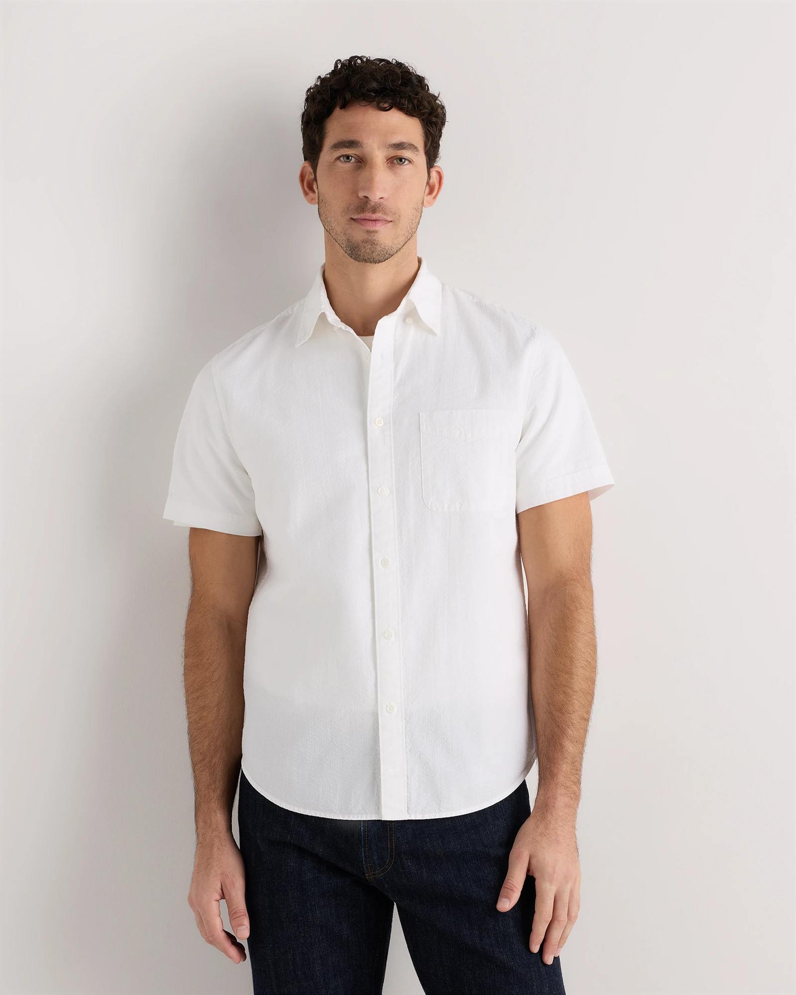 Men's 100% Organic Cotton Seersucker shirt