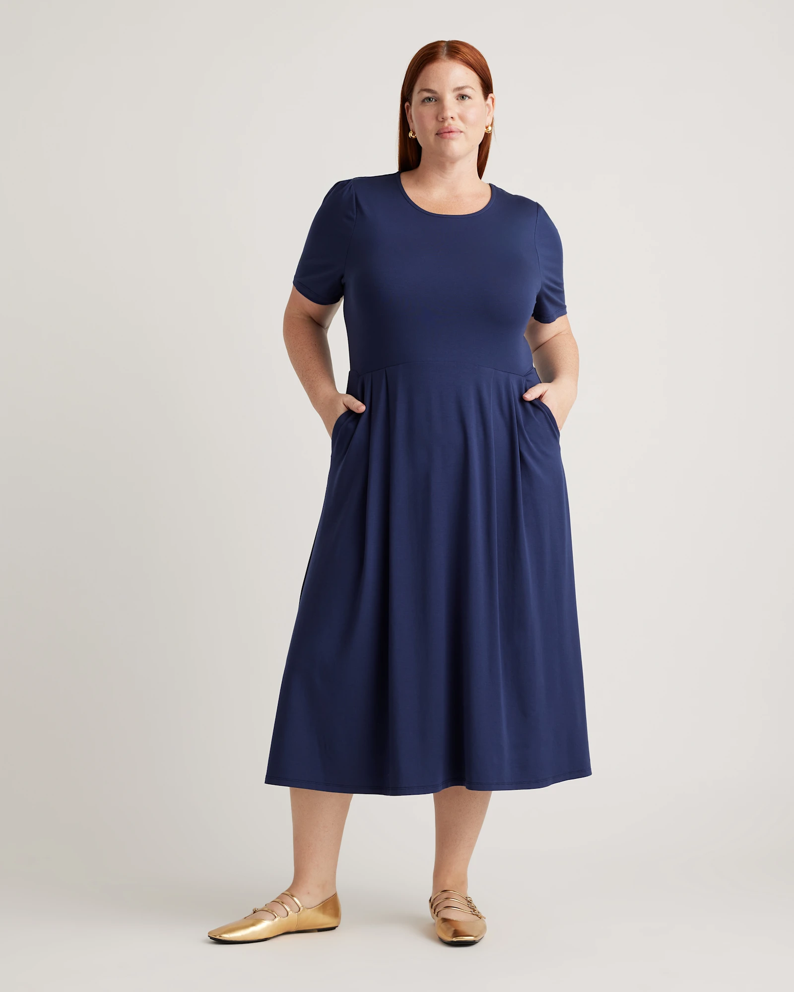 Tencel Jersey Short Sleeve Midi Dress