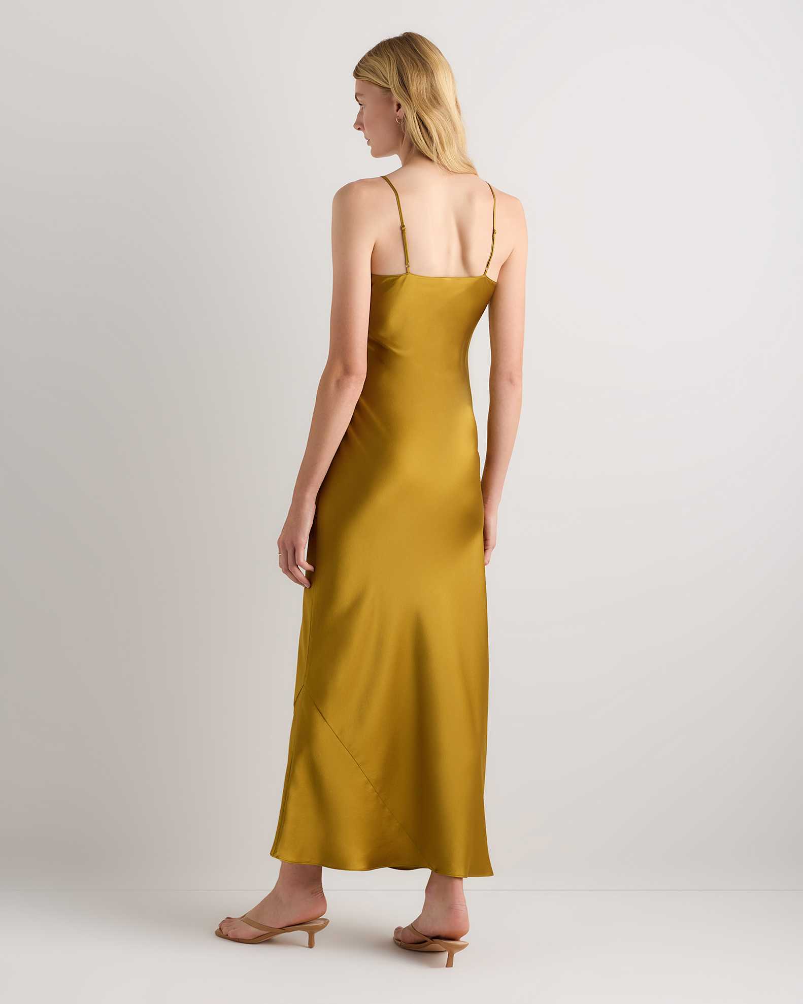 100% Washable Silk Maxi Slip Dress in Mineral Yellow 100% Washable Silk Maxi Slip Dress in Mineral Yellow