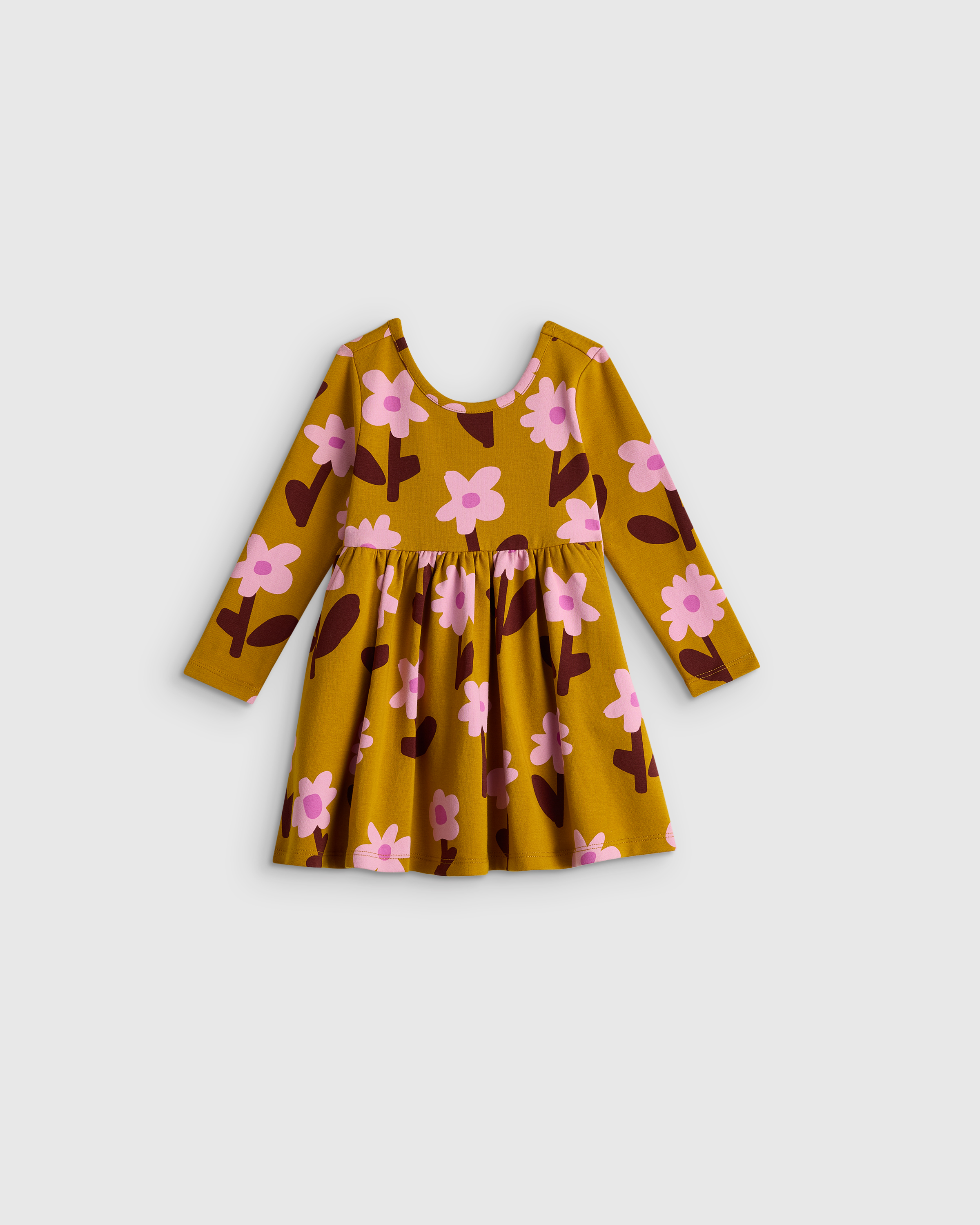 Daisy Patch Organic Cotton Long Sleeve Skater Dress