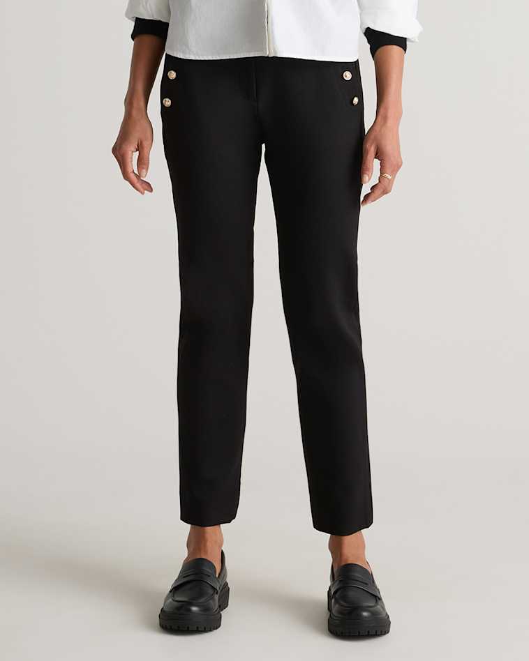 Organic Stretch Cotton Chino Pants in Black