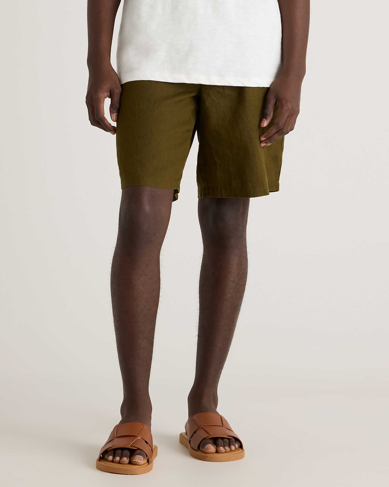 100% European Linen Shorts - Main Image