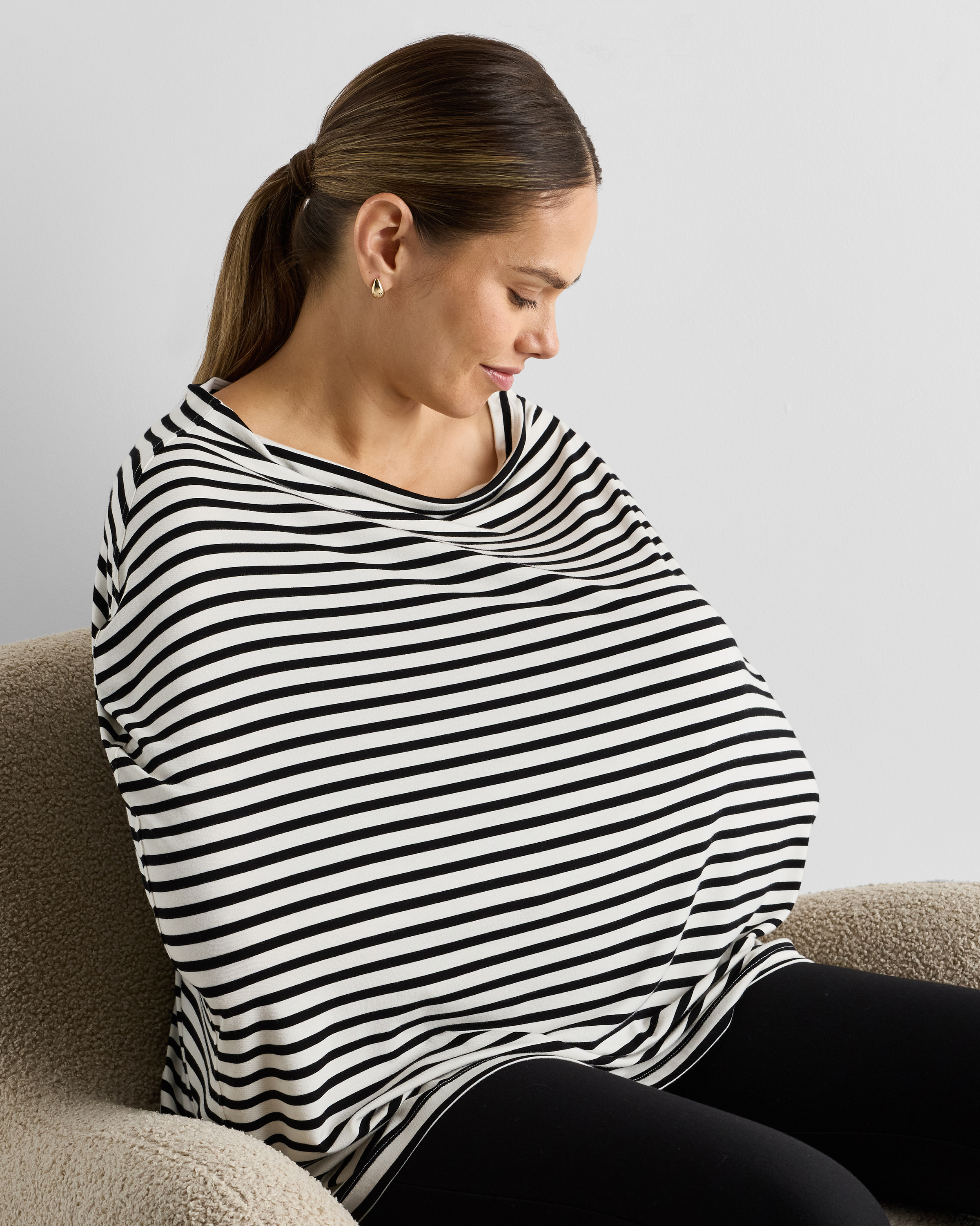 Black/White Stripe Bamboo 5-in-1 Multi-Use Cover