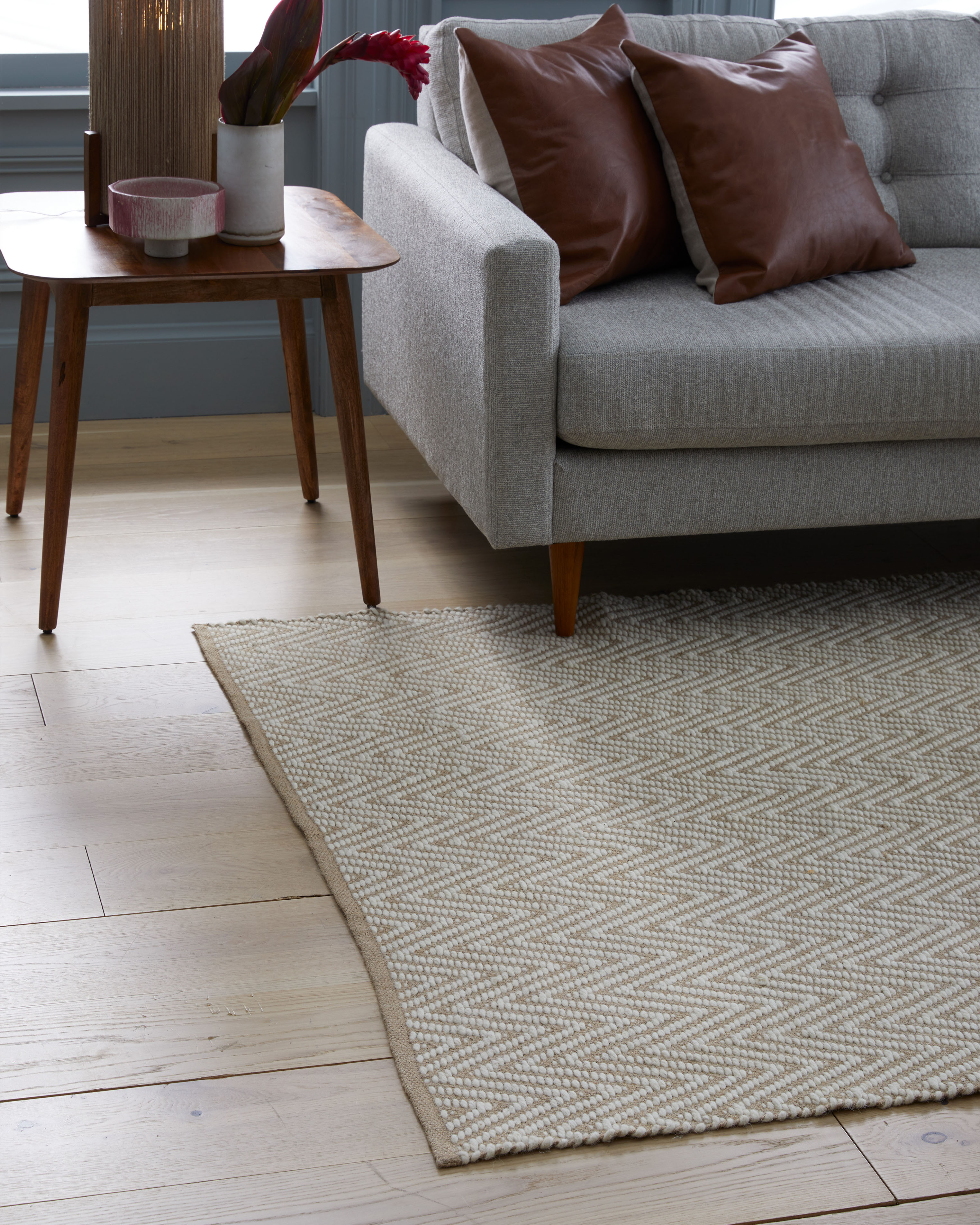 Zig Zag Flatweave Wool Rug - Thumbnail 5