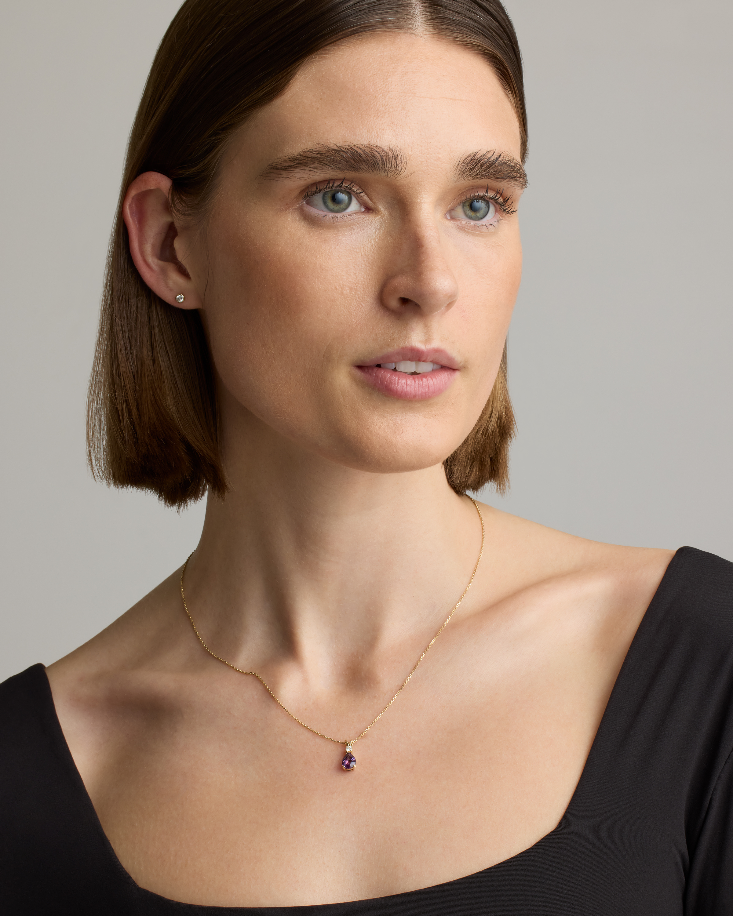 14K Gold Diamond & Semi-Precious Gemstone Drop Necklace