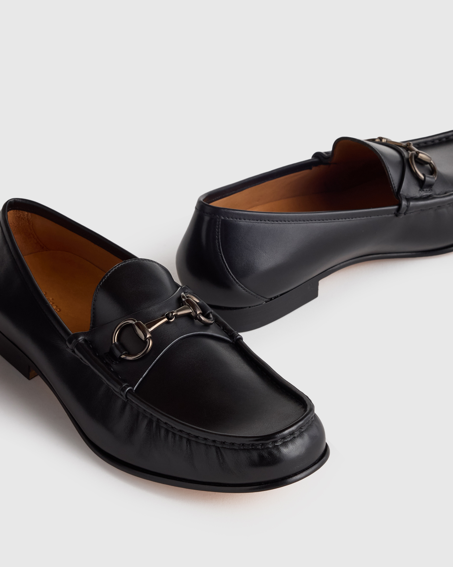 Calfskin Leather Horsebit Loafer in Black display picture 1