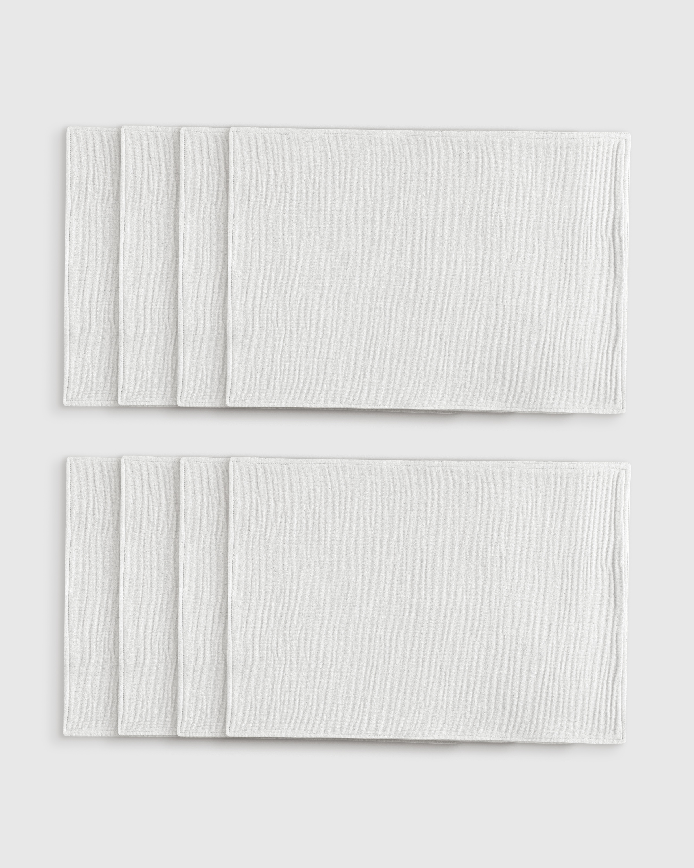 white Organic Airy Gauze Placemats (Set of 8)