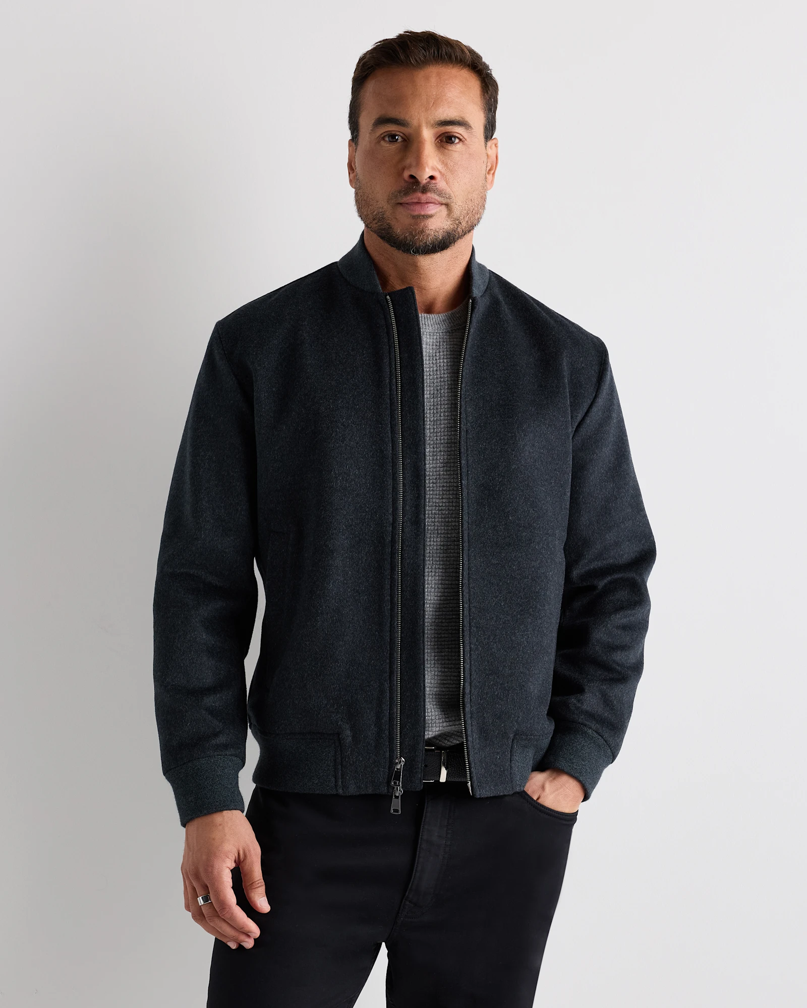 100% Mongolian Cashmere Bomber Jacket