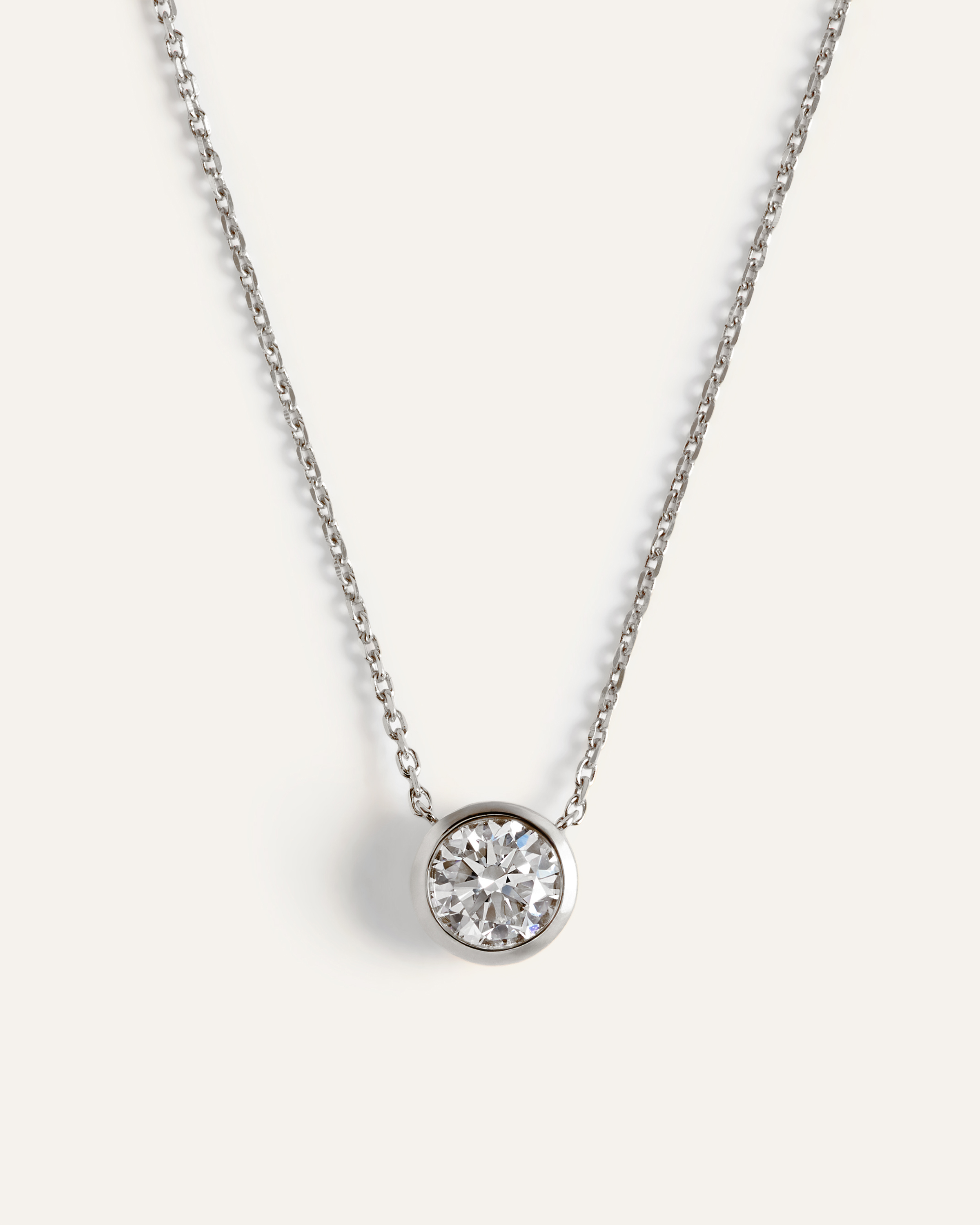 White Gold 14K Gold Lab Grown Diamond Bezel Necklace