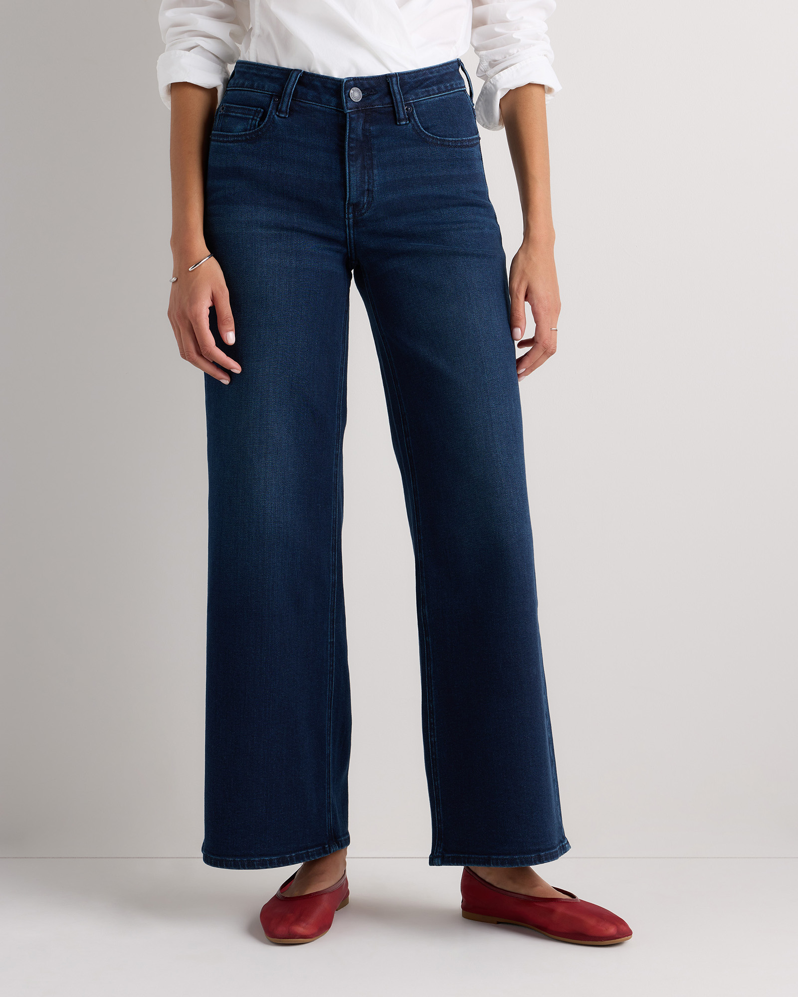 Deep Sea Blue Luna Stretch Wide Leg Jeans