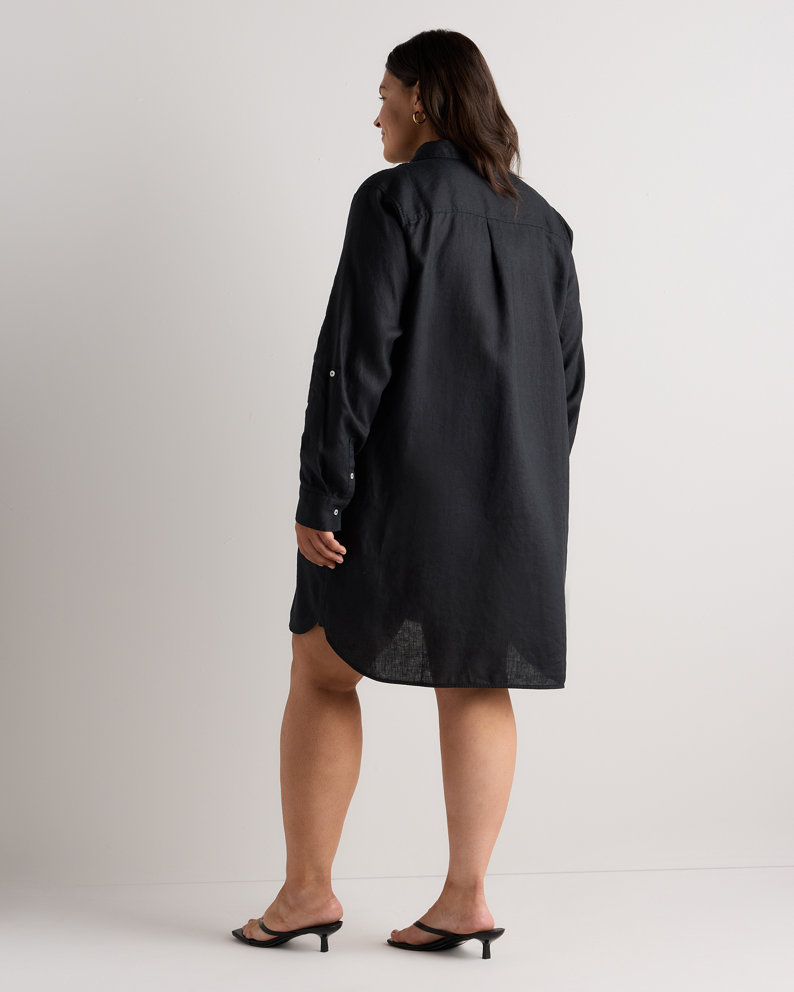 quince linen shirt dress Women's 100% European Linen Shirt Dress in Flax, Size Large, Organic Linen by Quince
