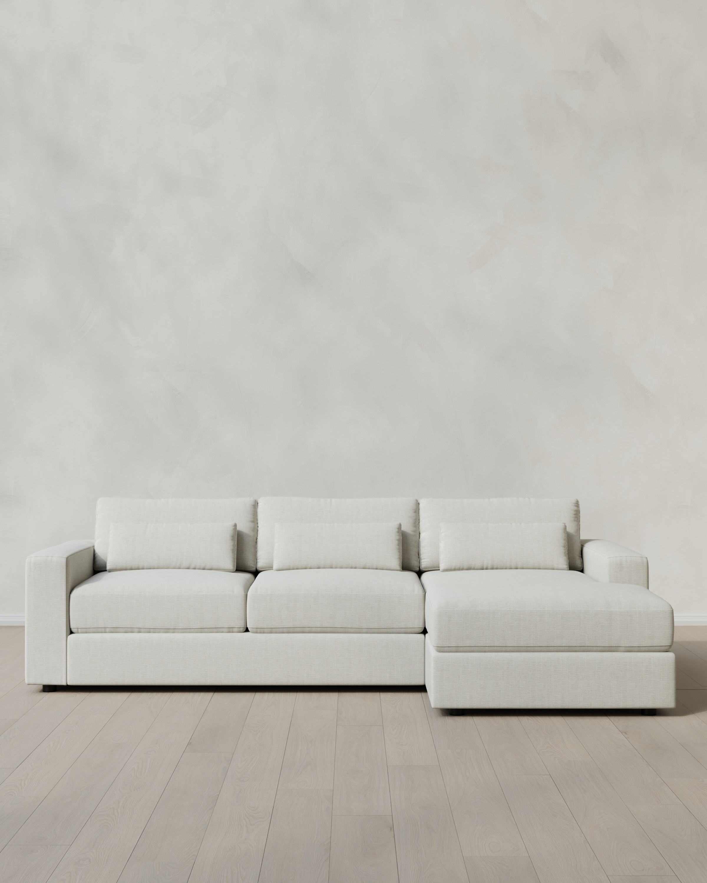 Sorrell Ashford Deep Seat Chaise Sectional in Performance Chenille Linen Blend