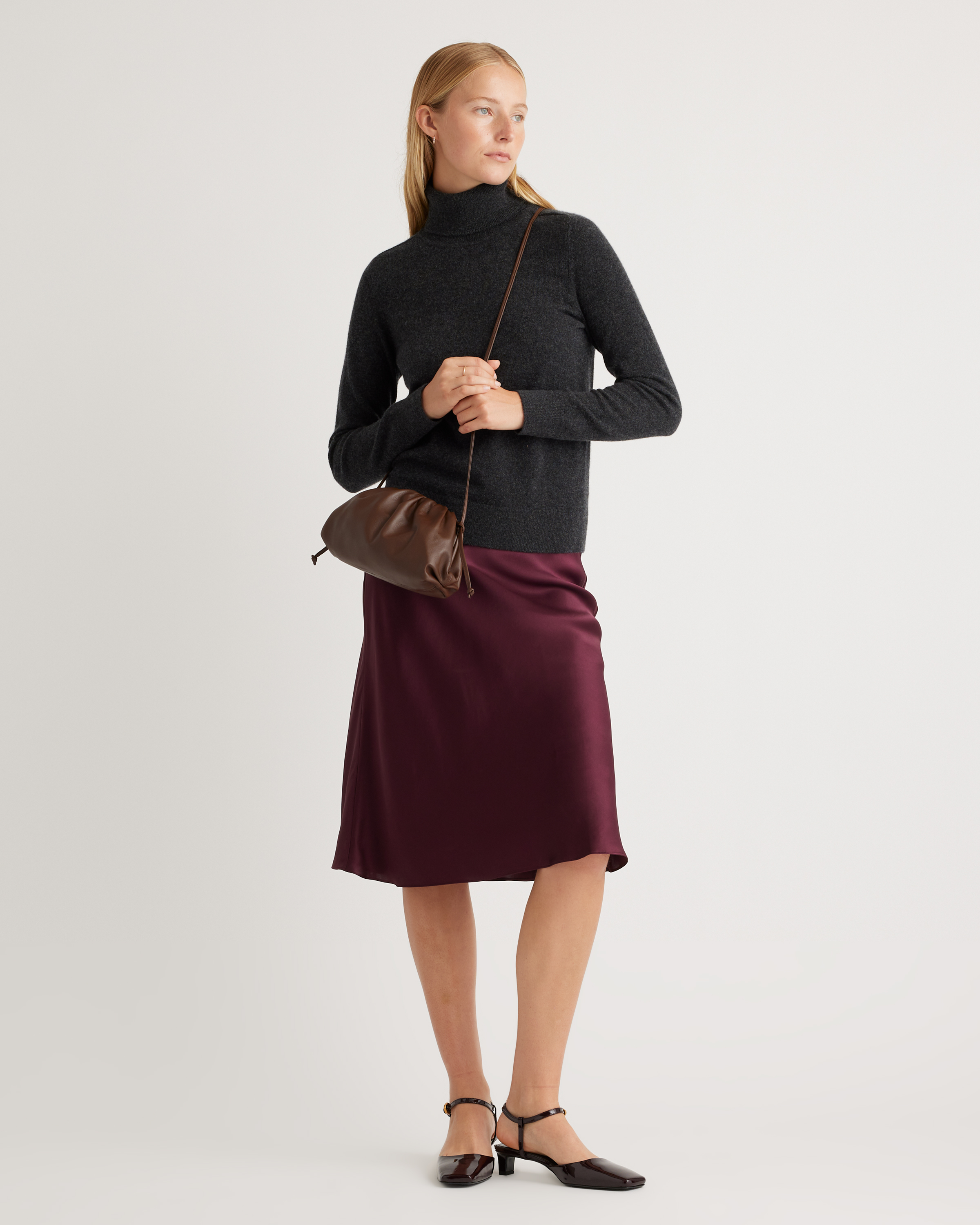 Italian Leather Pouch Crossbody Clutch