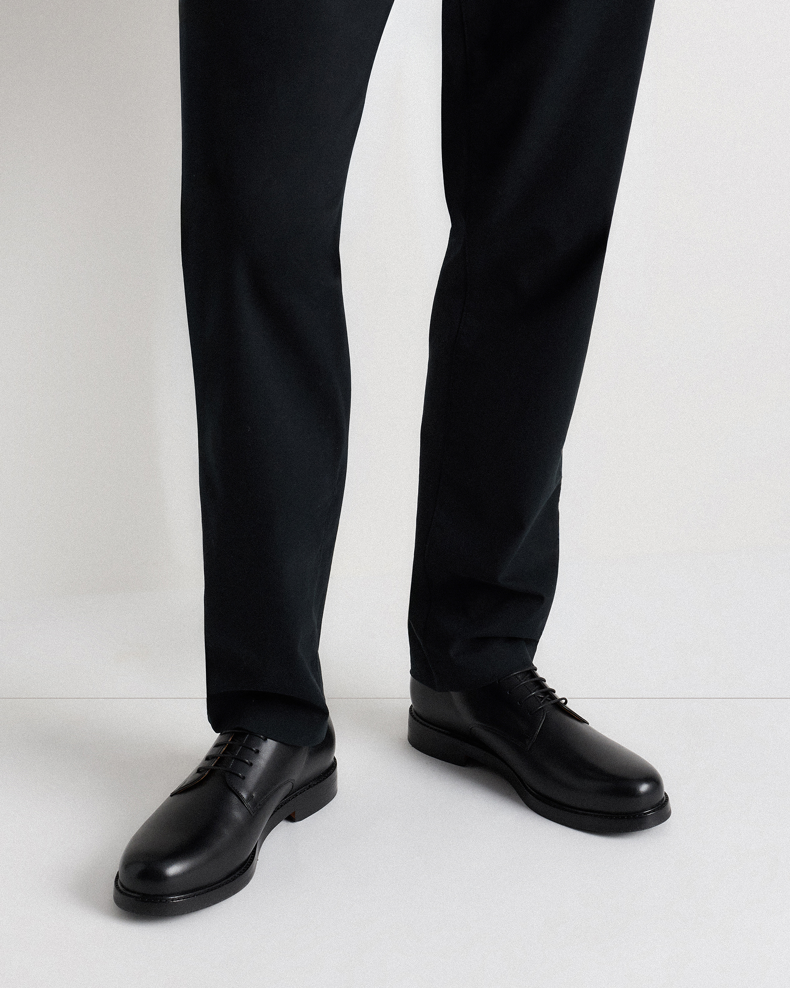 Calfskin Leather Derby in Black