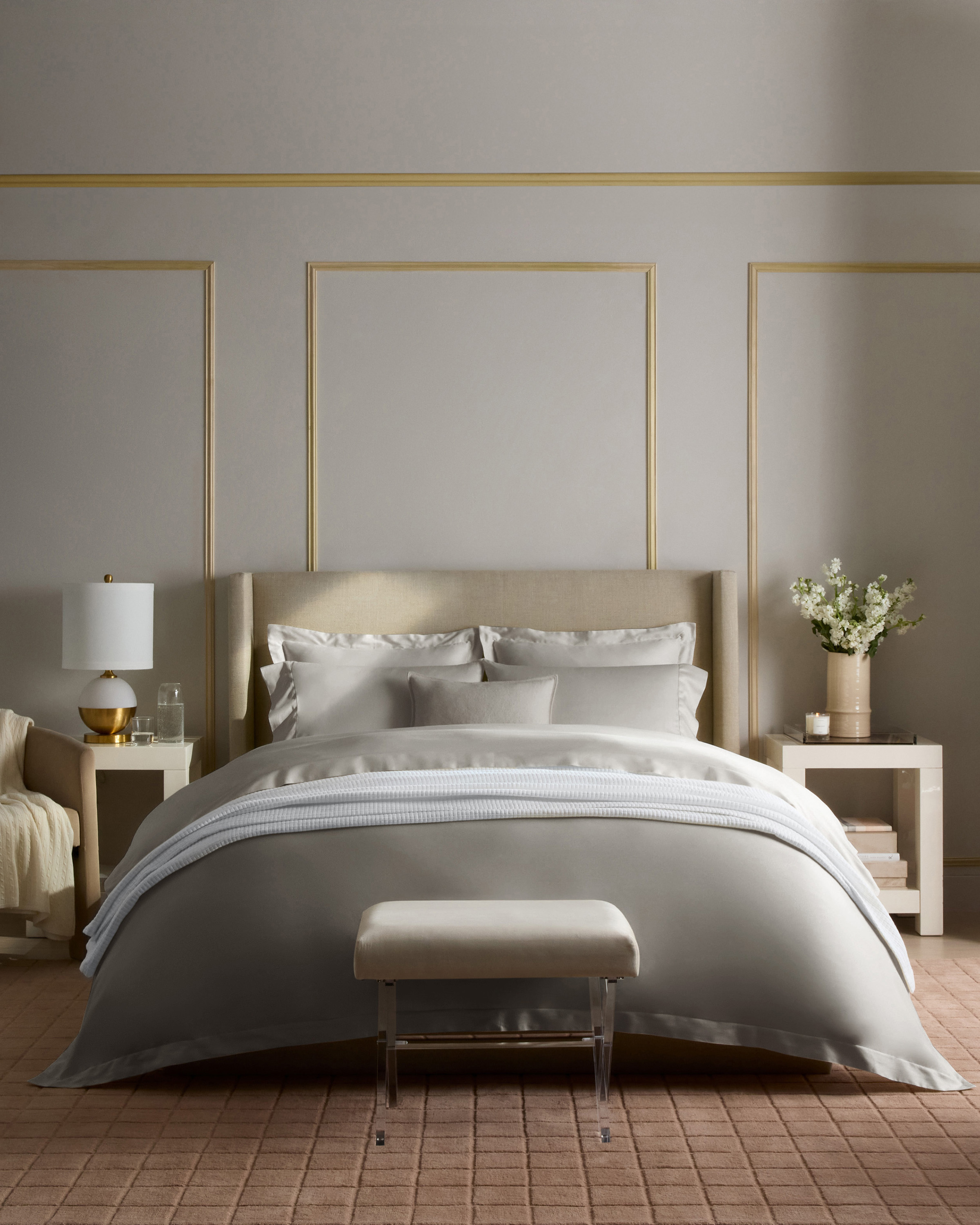 Light Grey Signature Giza Cotton Sateen Deluxe Bedding Bundle 