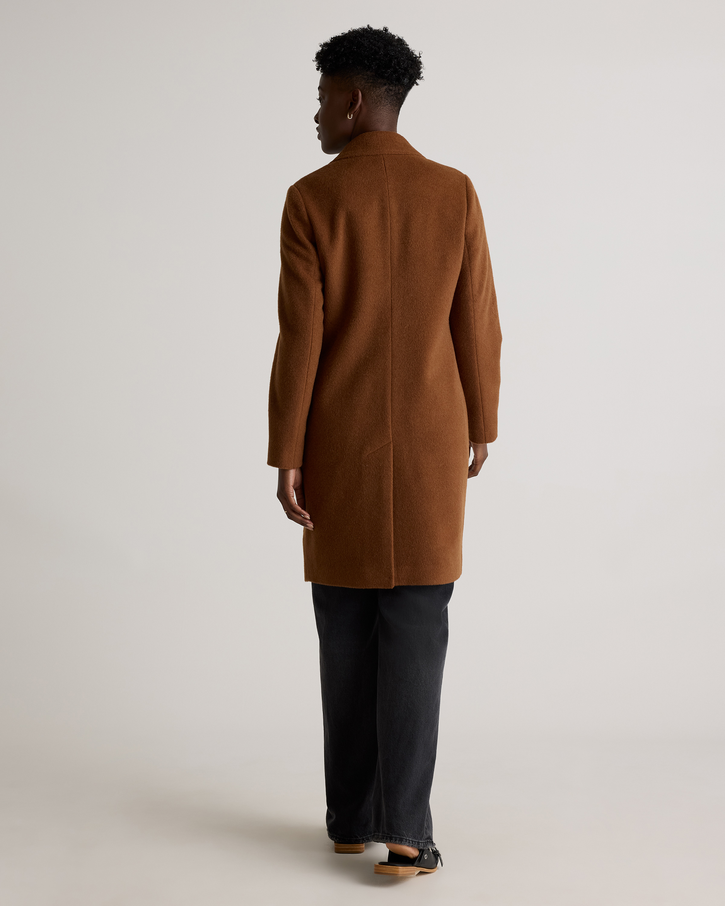 Camel-Hair Single-Breasted Midi Coat