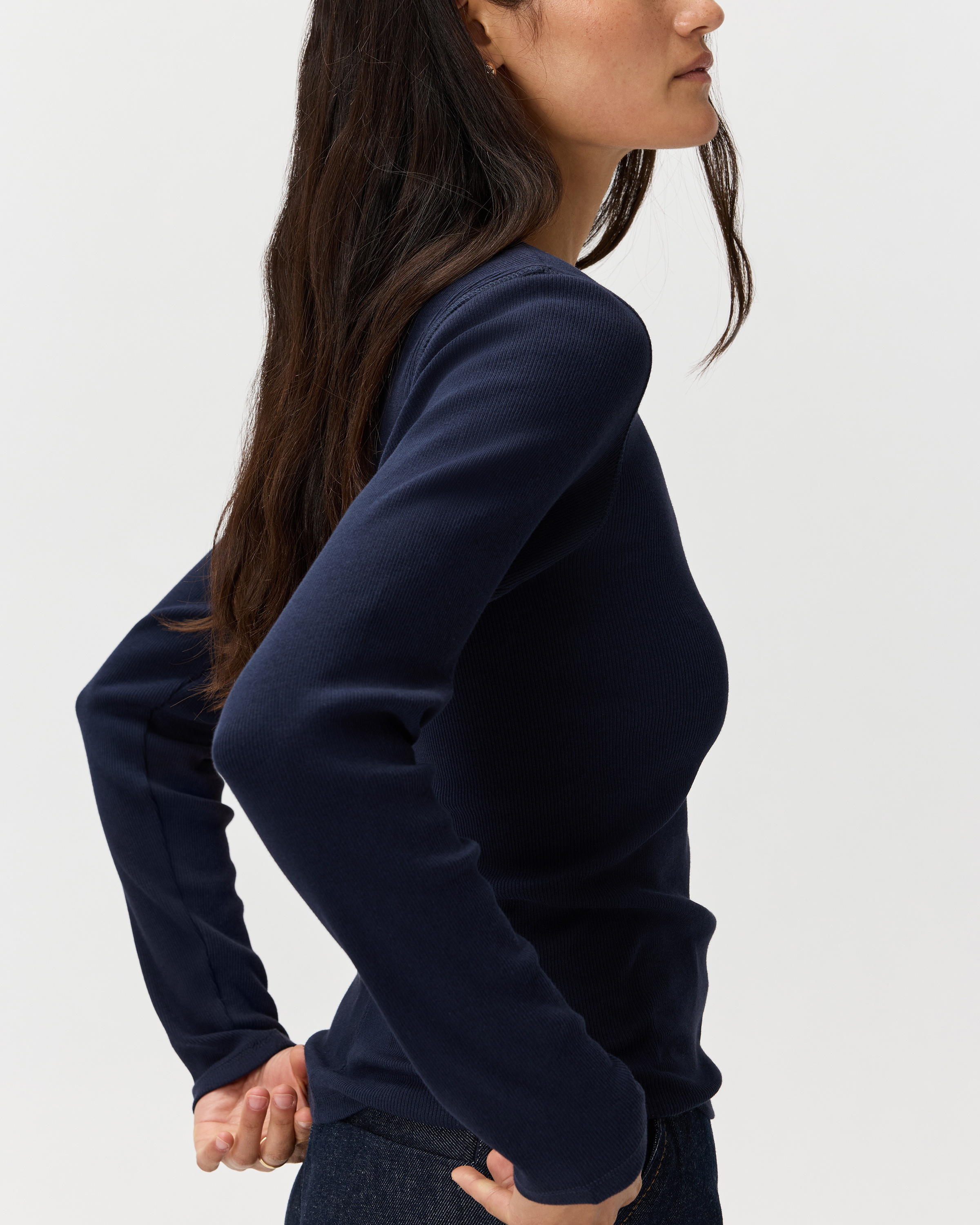 Organic Cotton Micro-Rib Long Sleeve Tee