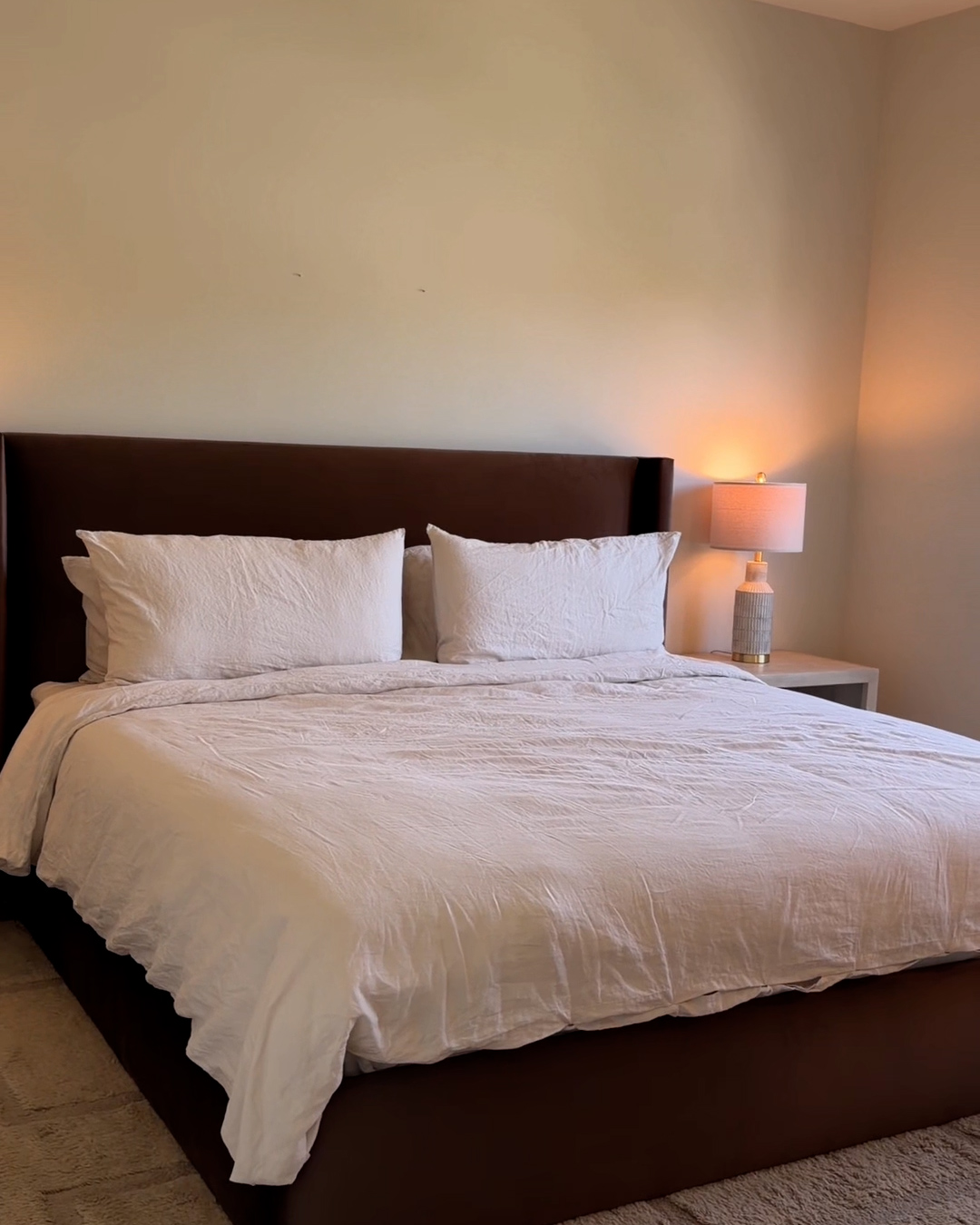 Performance Velvet Wingback Bed - PDP Video Thumbnail (Chocolate, 4x5)