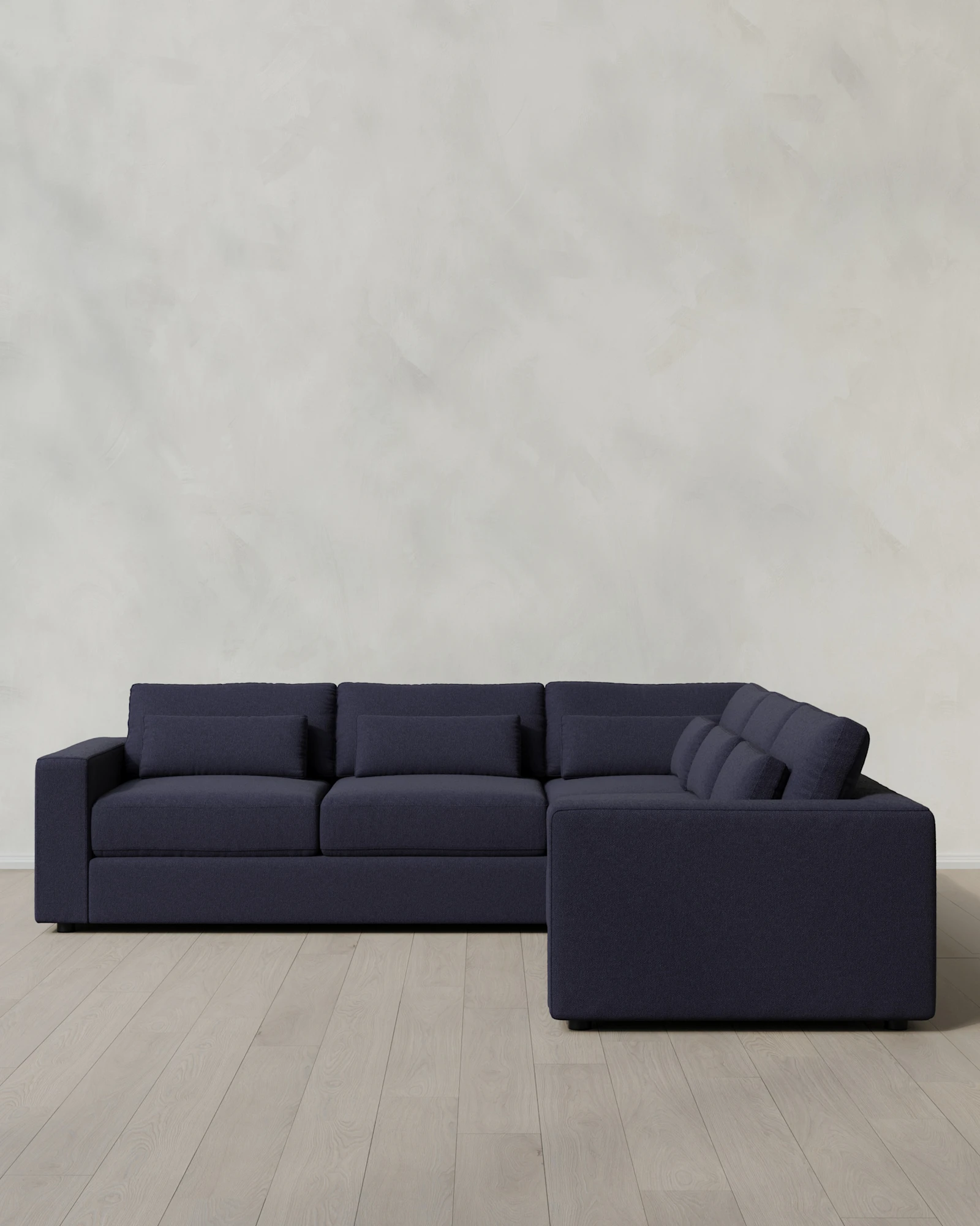 Square Arm Deep Seat L Sectional in Performance Basketweave