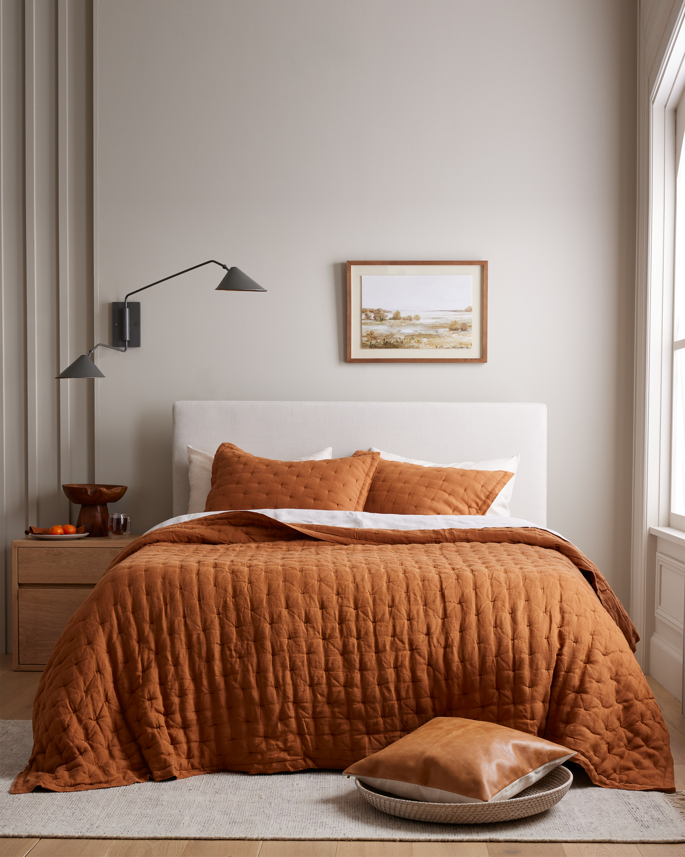 Terracotta European Linen Dream Quilt Set