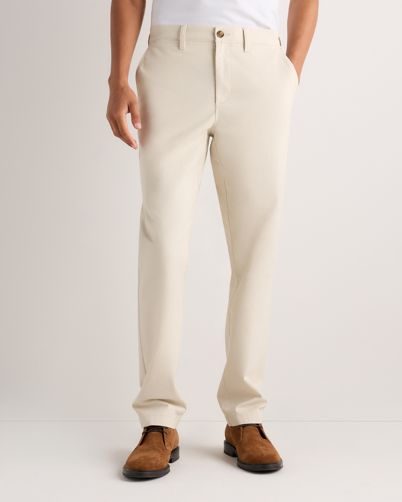 Men's Organic Cotton Stretch Chino Pants - Straight in Stone