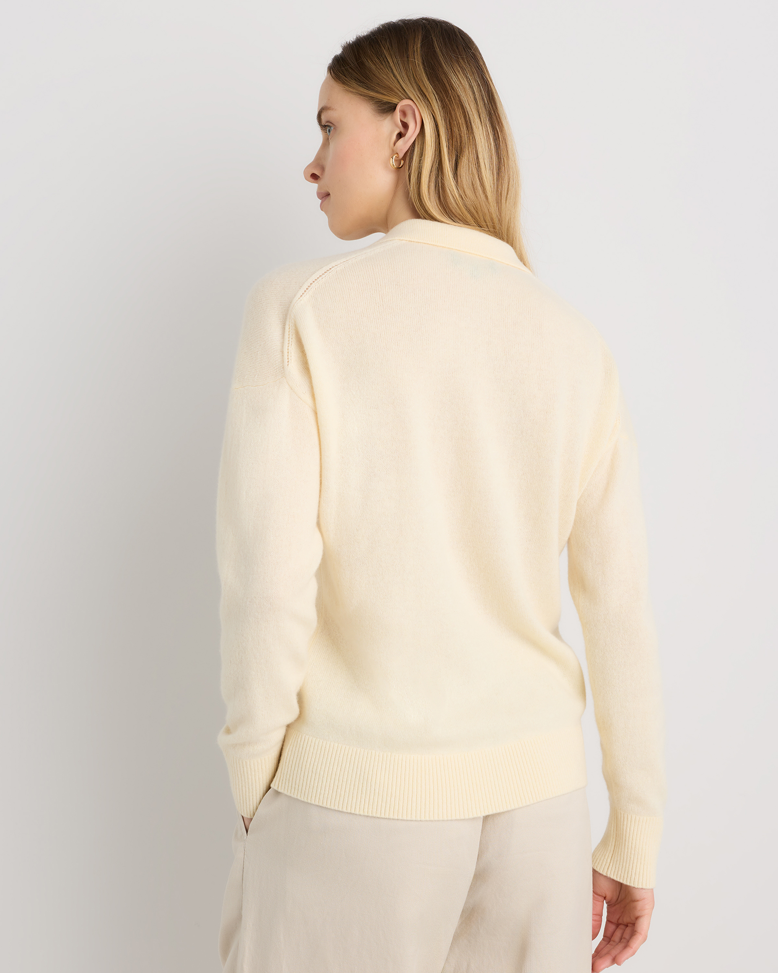 Women's Mongolian Cashmere Polo Sweater