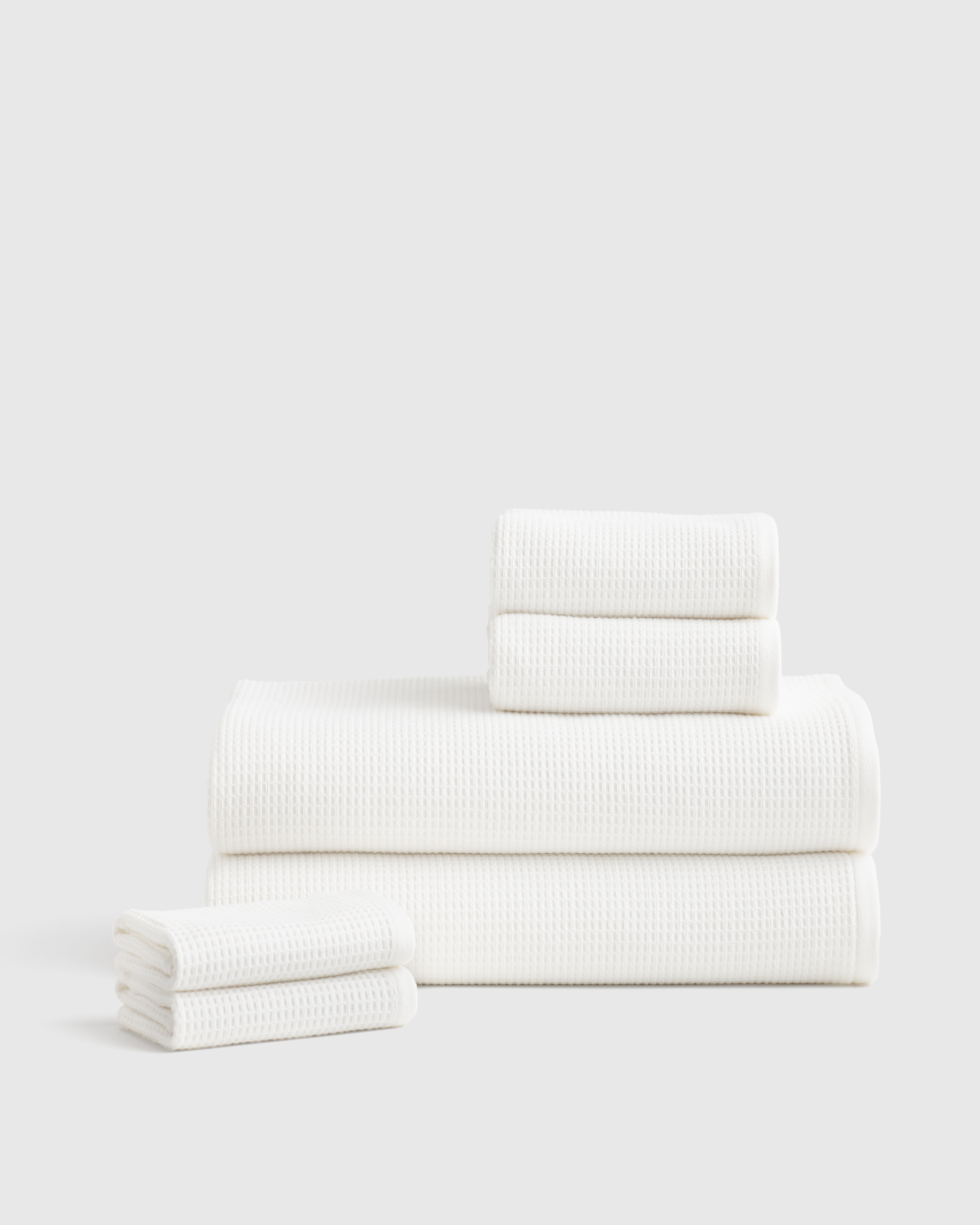 White Turkish Waffle Terry Bath Sheet Bundle