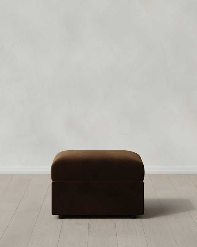 Sierra Curved Arm-Chair Ottoman-28x24-Performance Velvet Java