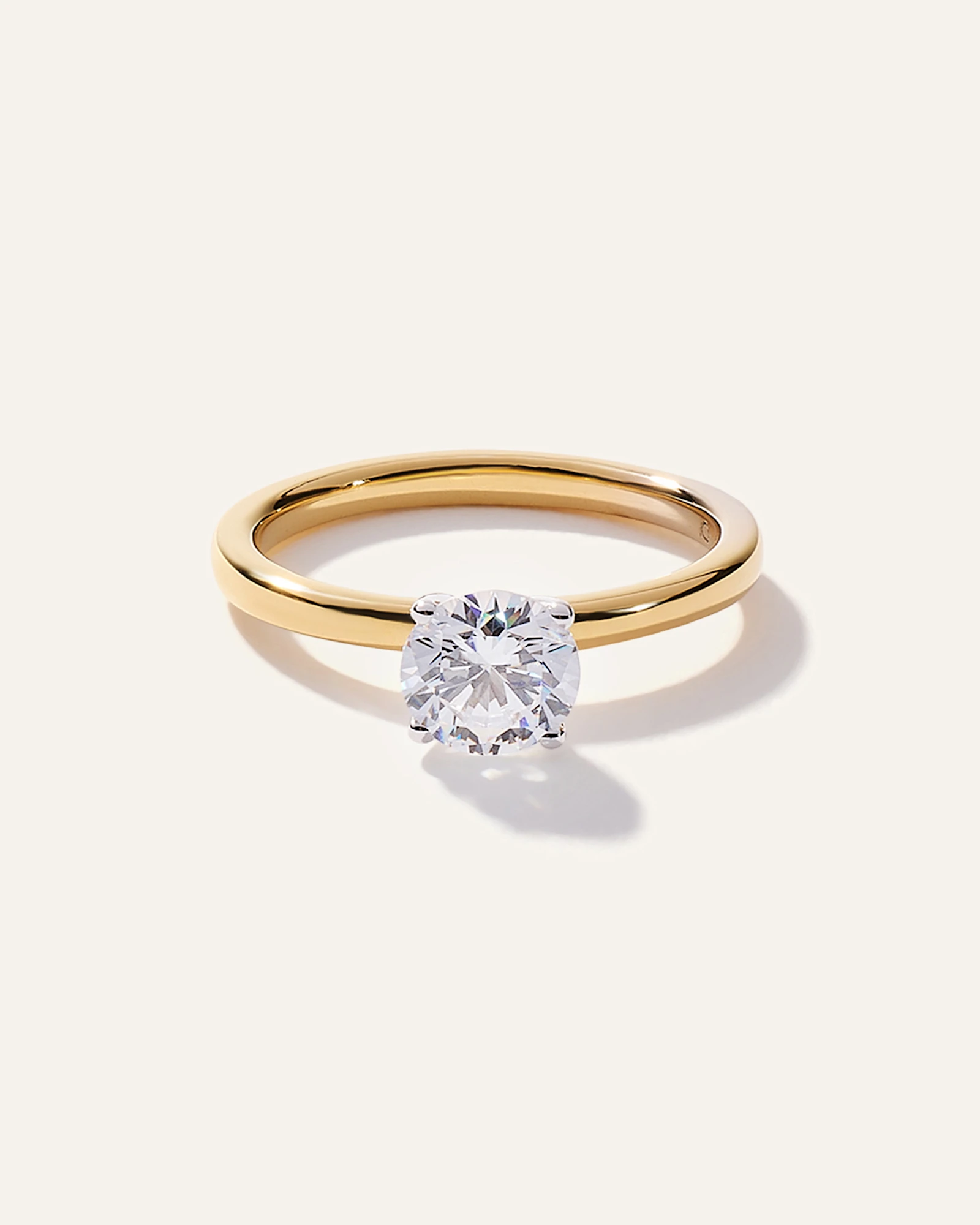 Lab Grown Diamond Round Comfort Fit Engagement Ring