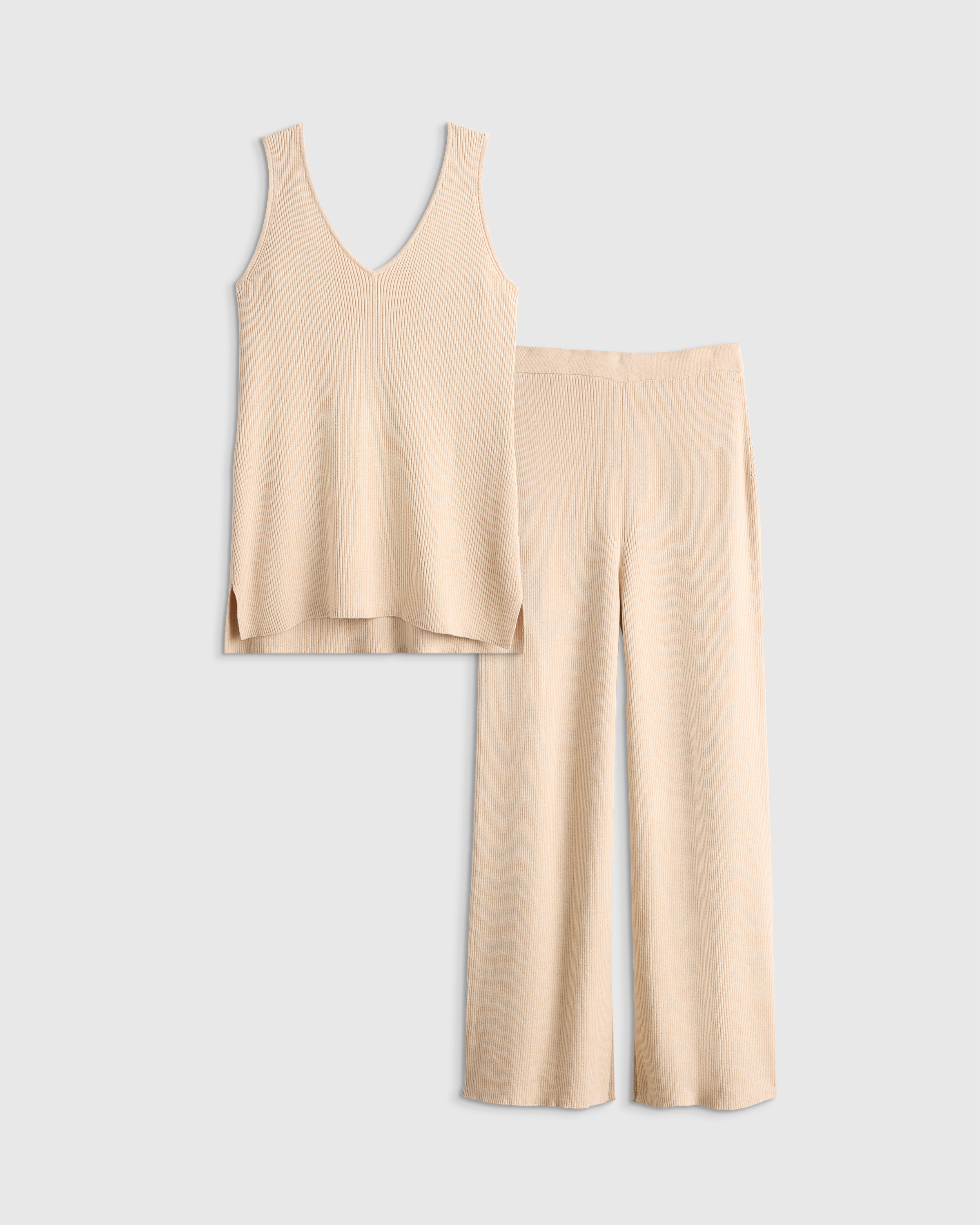 Heather Oatmeal Cotton Cashmere Modern Mama Set