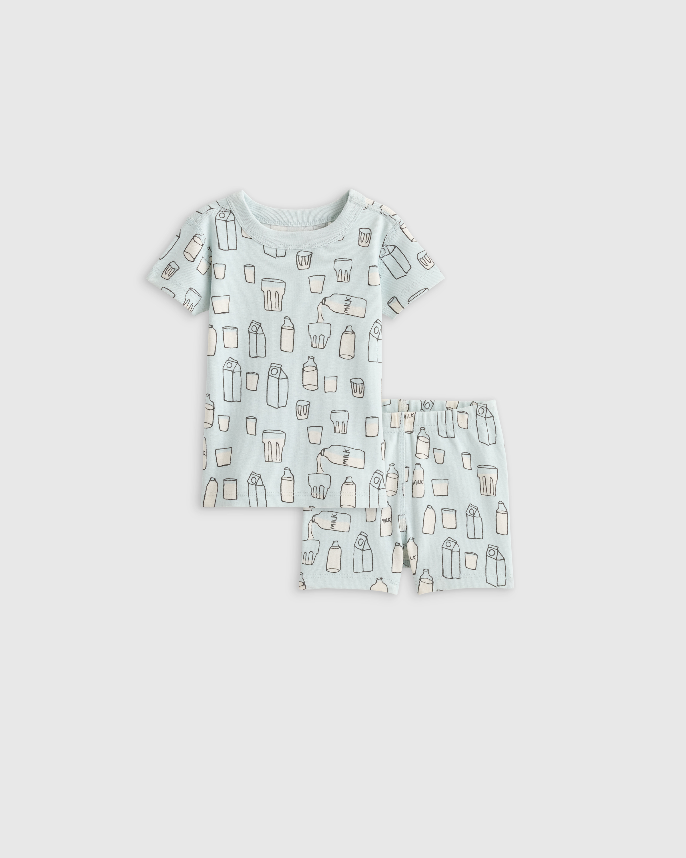 Quince Short Sleeve And Shorts Pajama Set In Milk