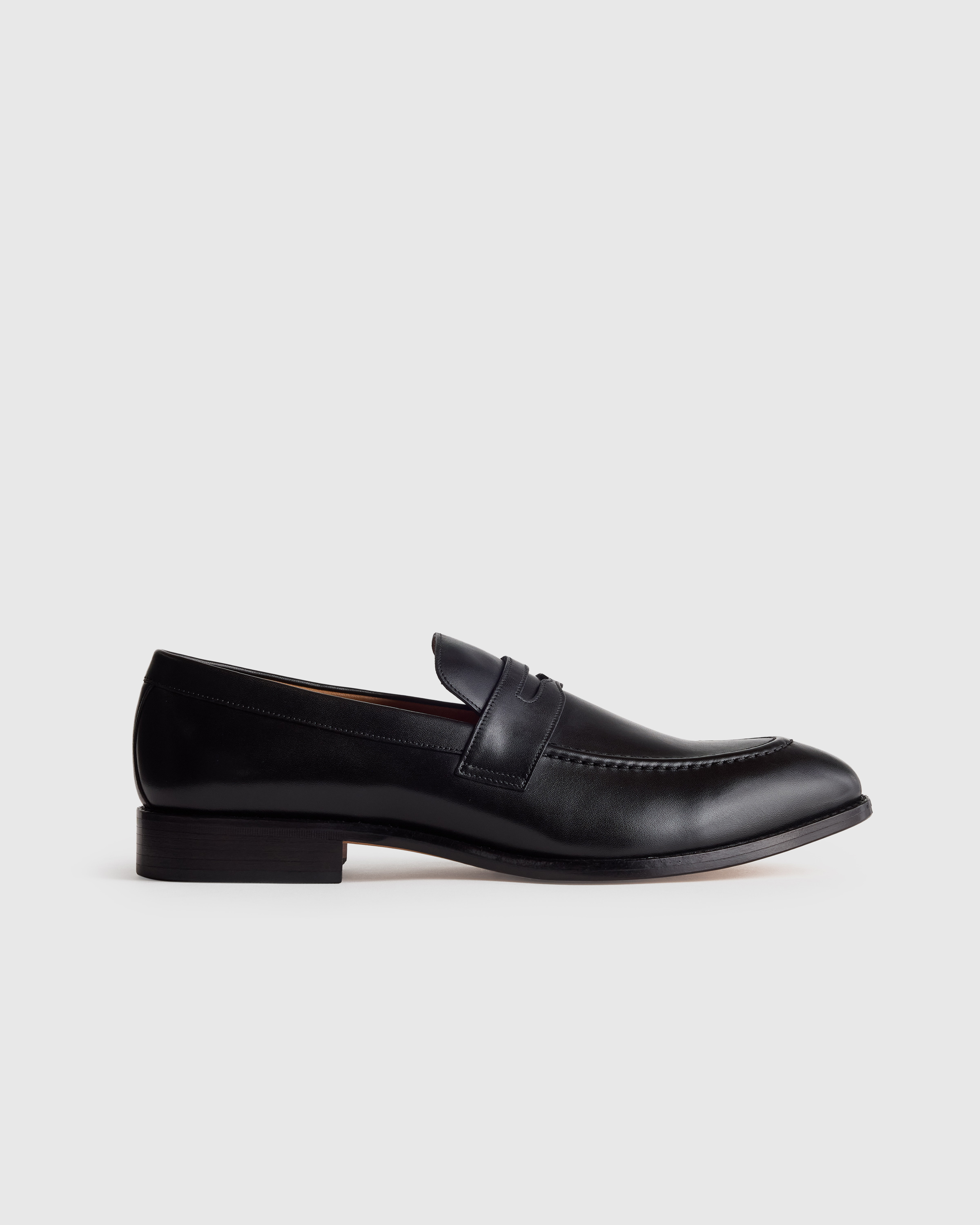 Black Calfskin Leather Penny Loafer