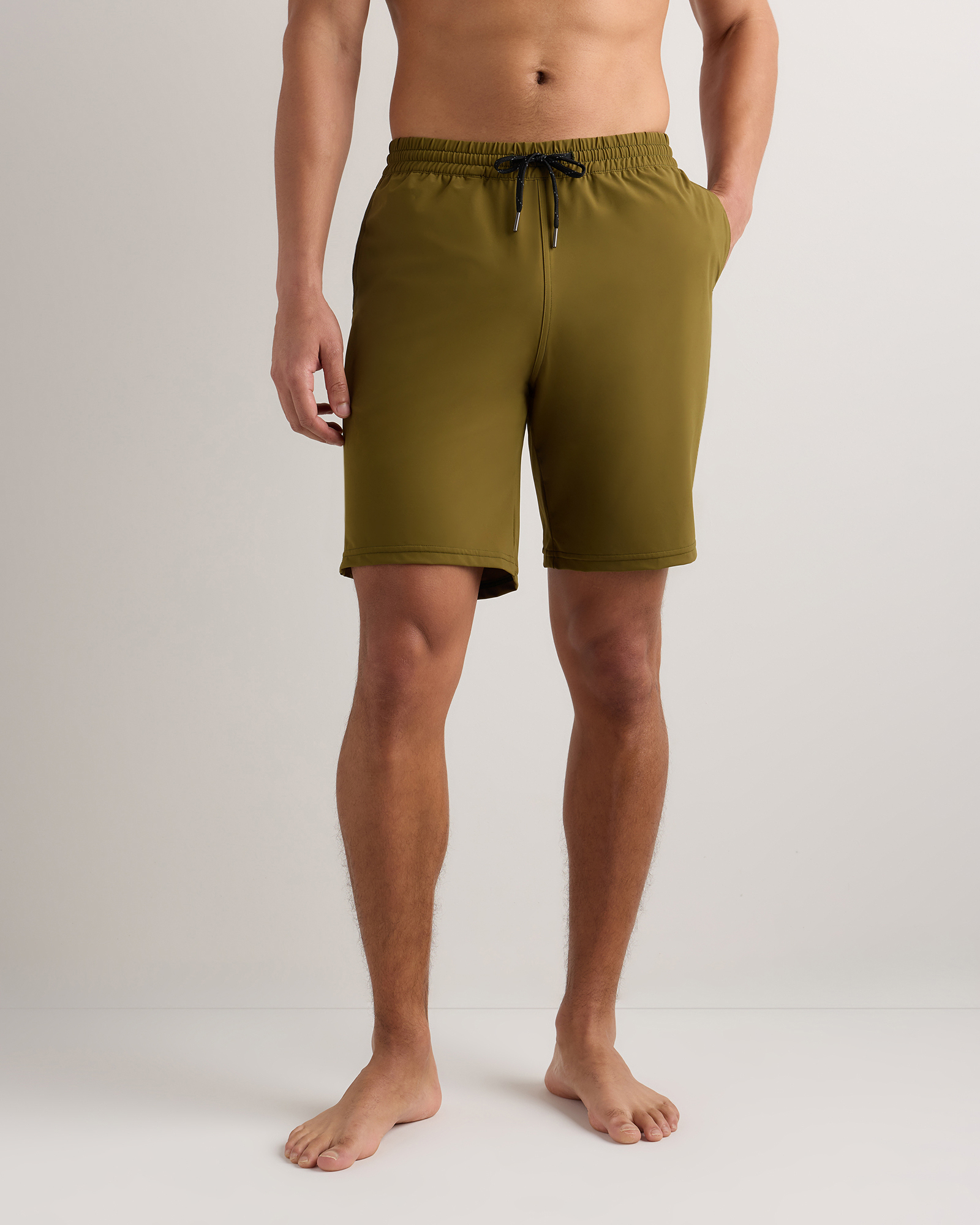 Olive Italian Swim Trunks - 9"