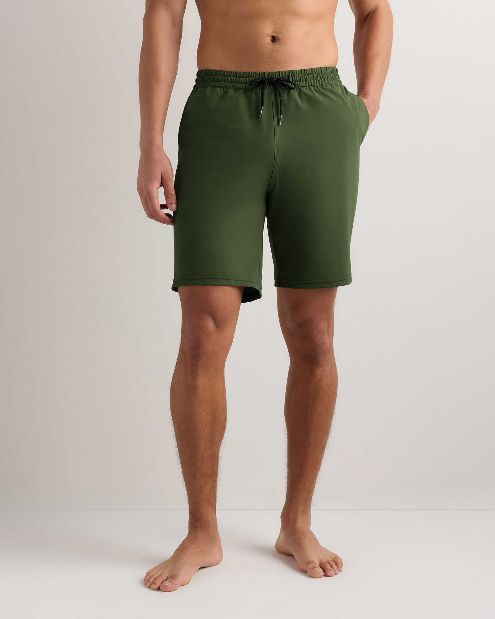 Olive Italian Swim Trunks - 9"