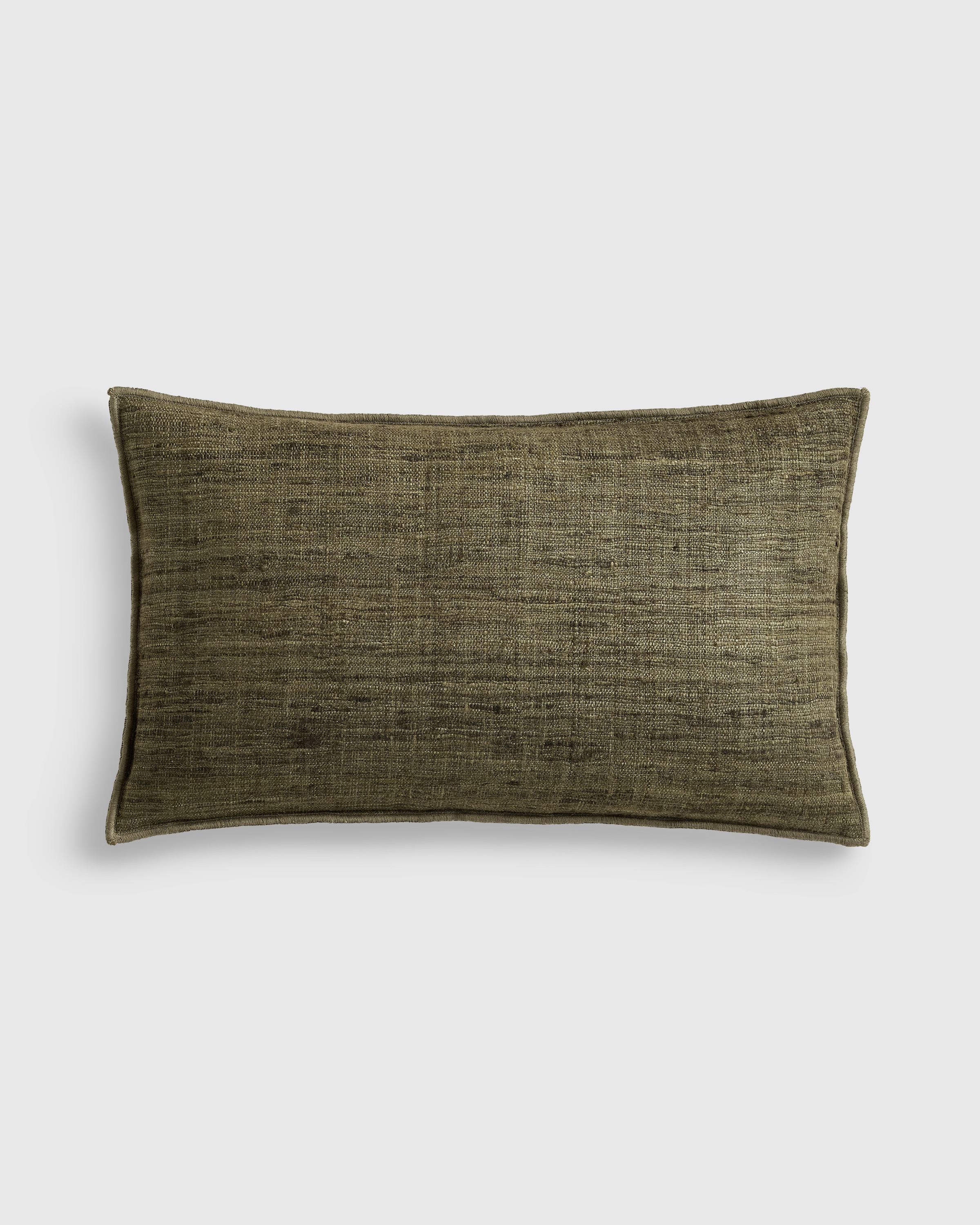 Olive Housse de coussin en soie brute