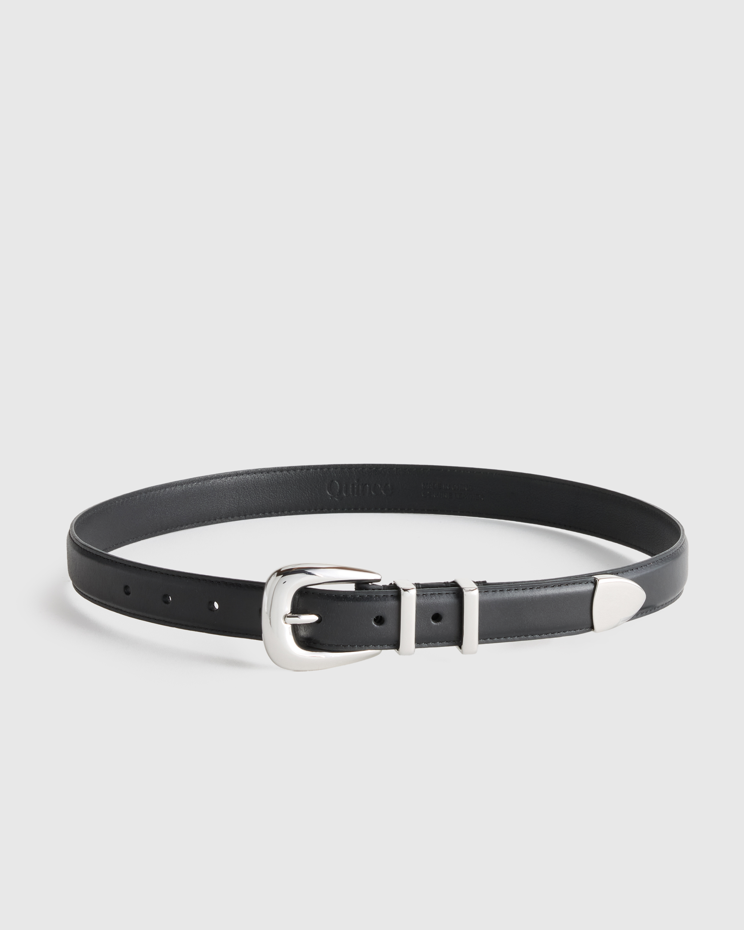 Black/Silver Lola European Leather Western Belt