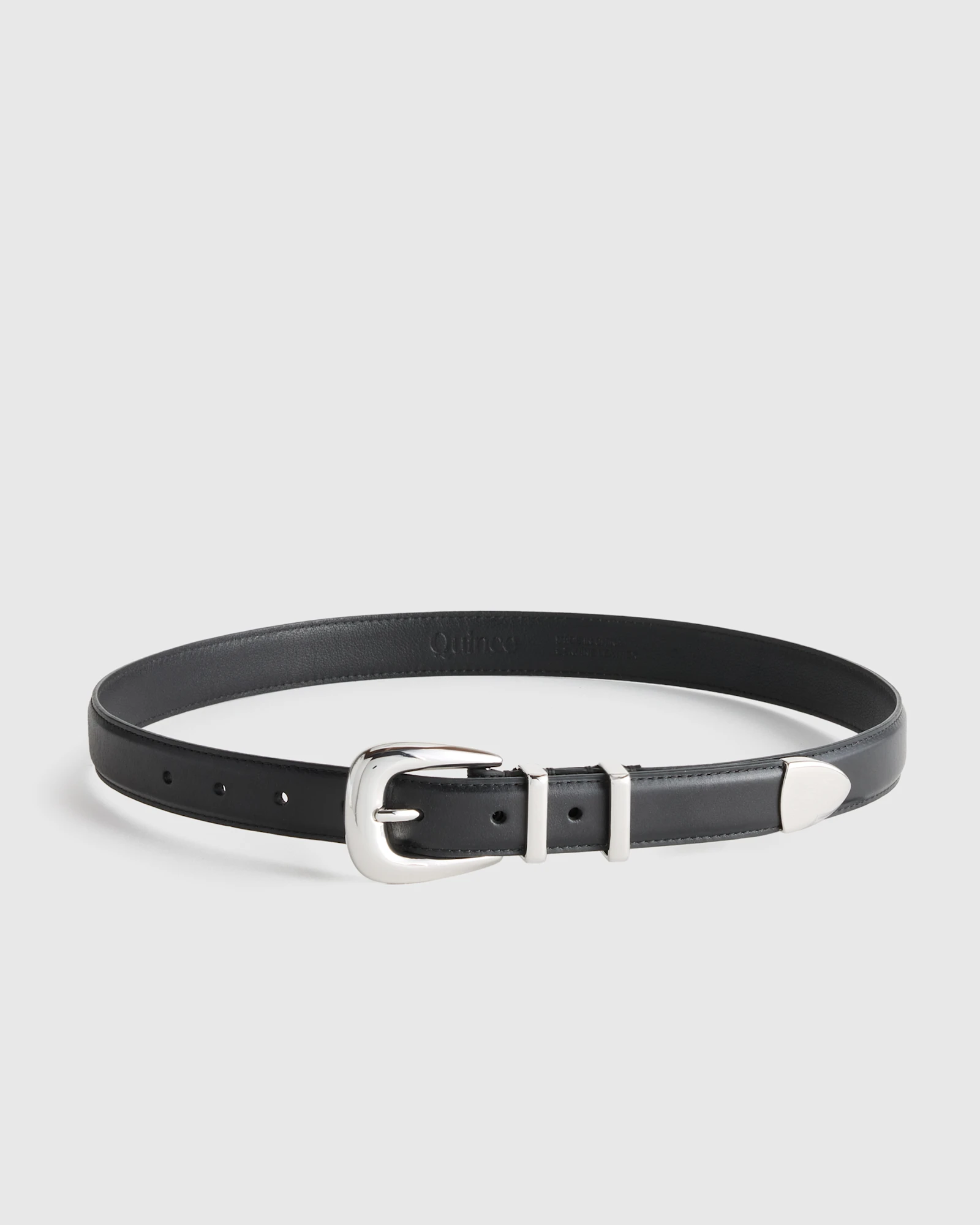 Lola European Leather Western Belt in Black/Gold display picture 2