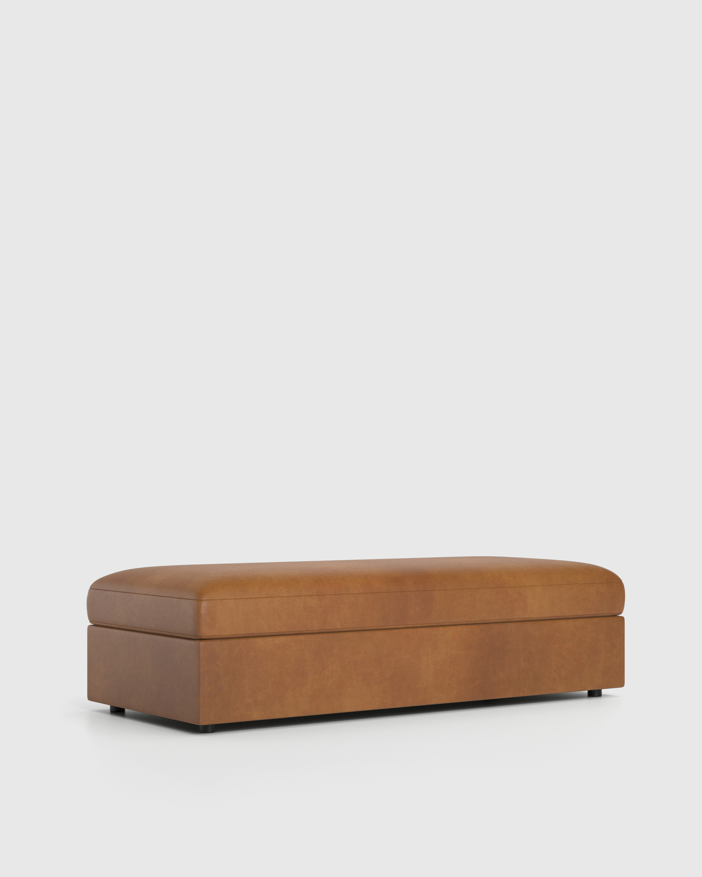 Sierra Curved Arm-Coffee Ottoman-69.5x30 Leather Back
