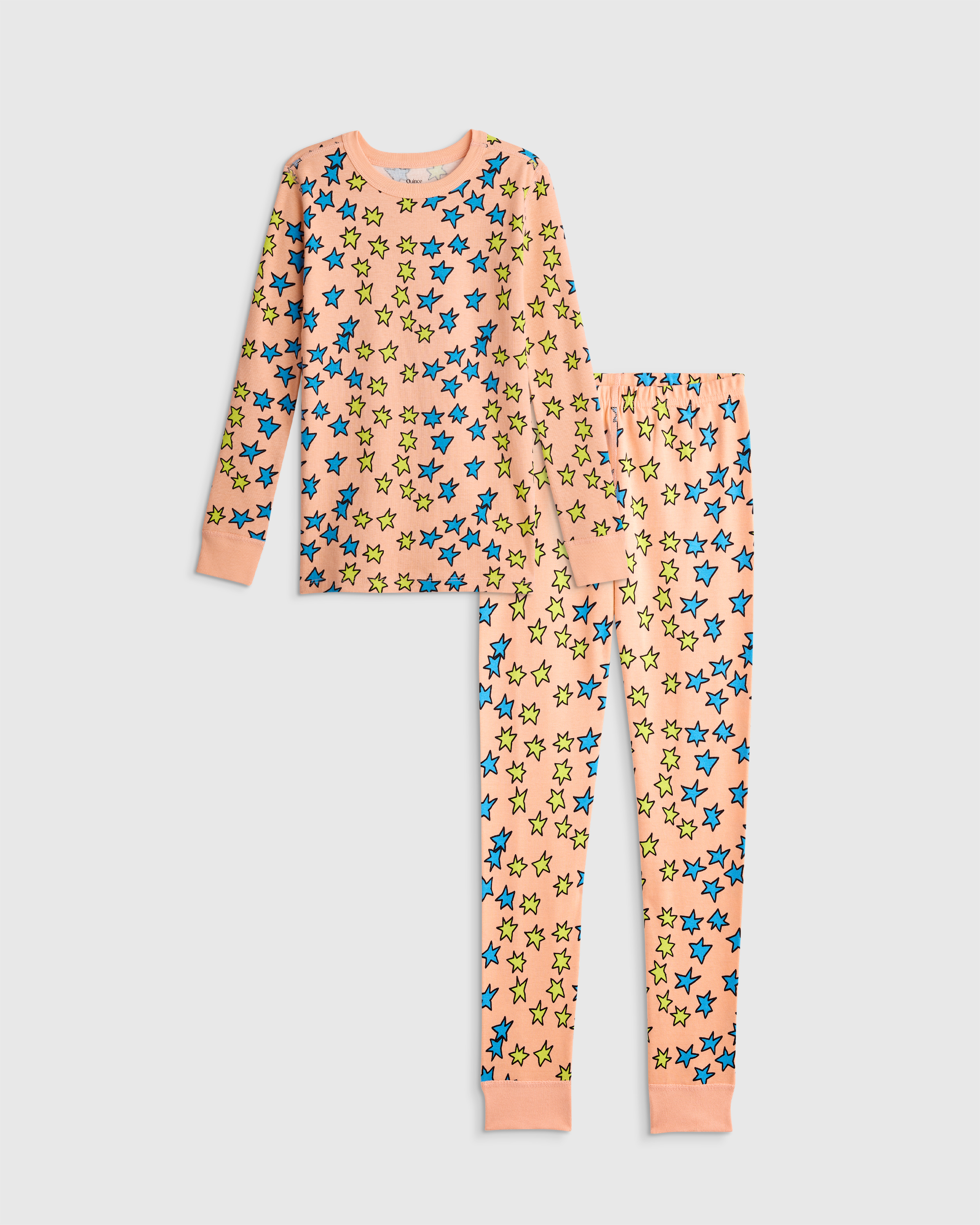 Multi Stars 100% Organic Cotton Long Sleeve and Pant Pajama Set