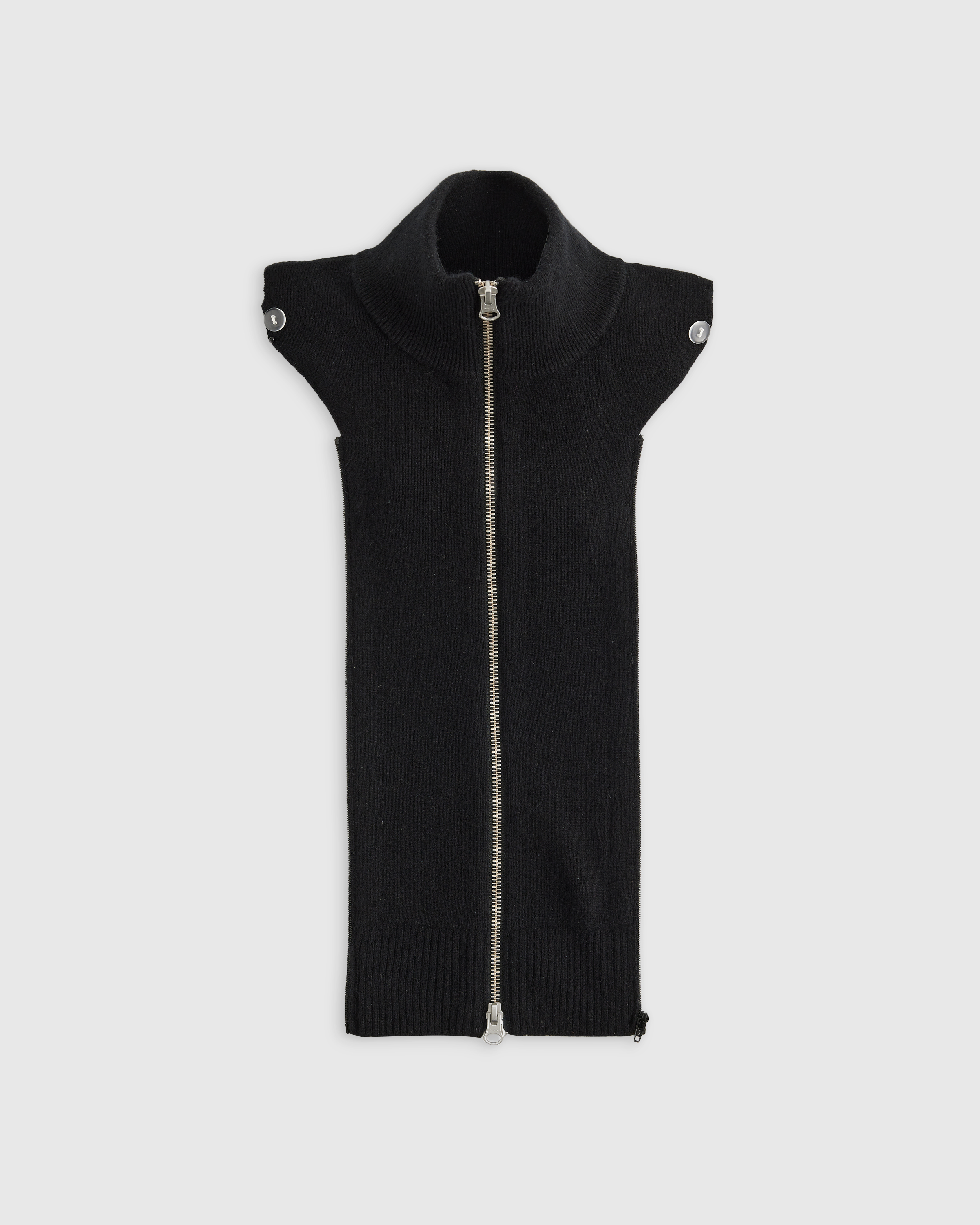 Black 100% Mongolian Cashmere Ribbed Collar Blazer Insert