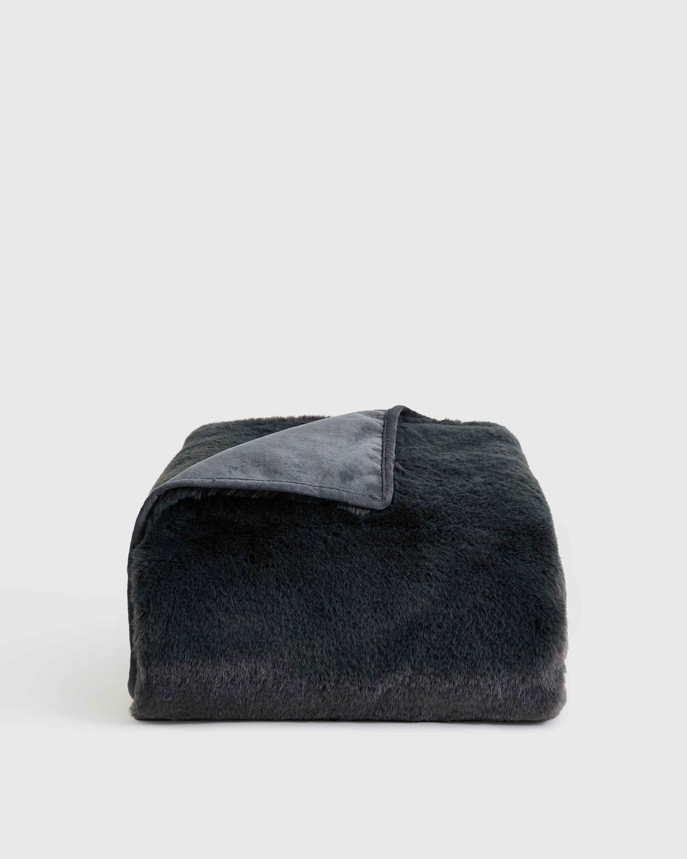 Luxury Faux Fur Throw - Slate, 60x80