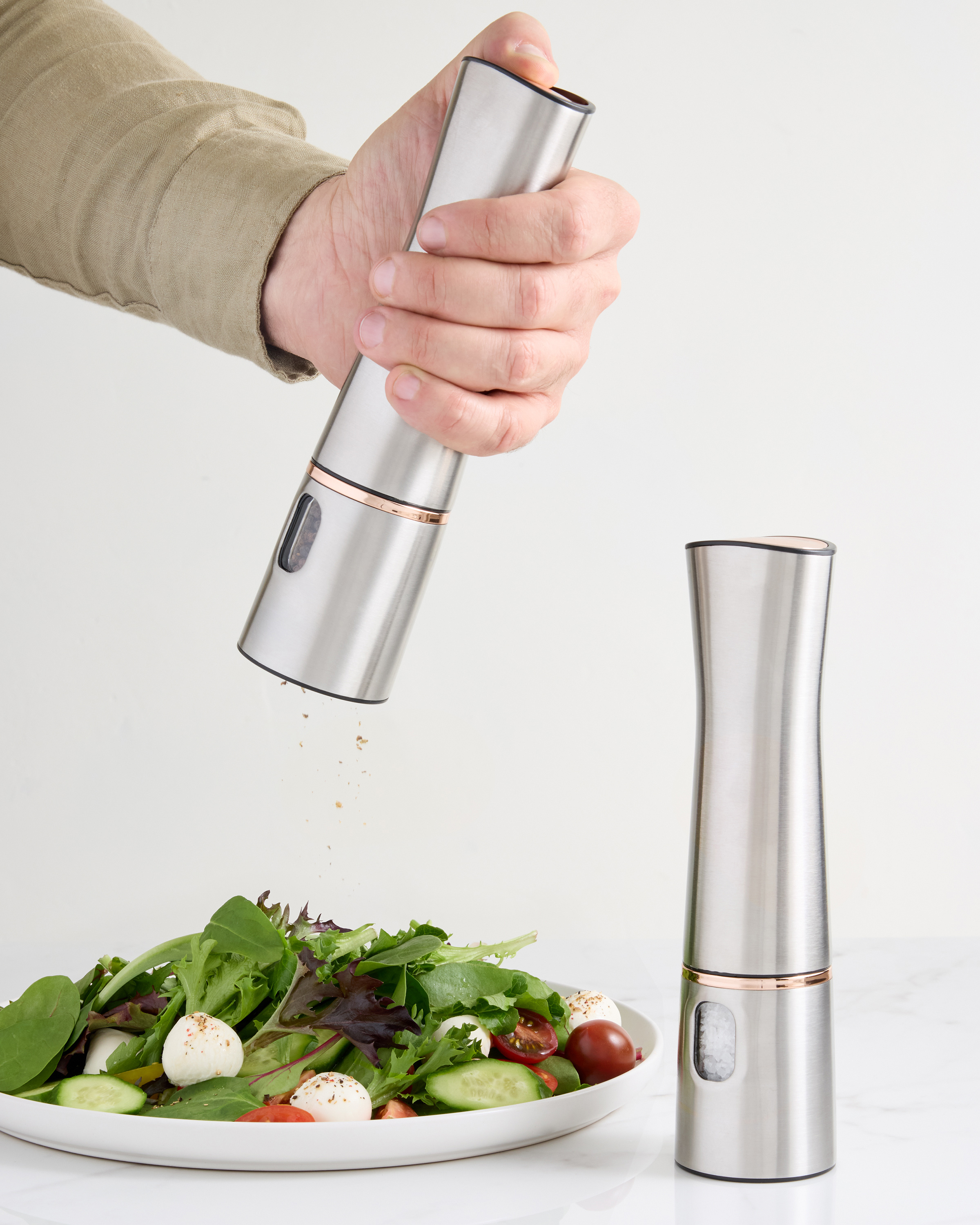 Stainless Steel Electric Salt & Pepper Mill Set - Set, Set of 2