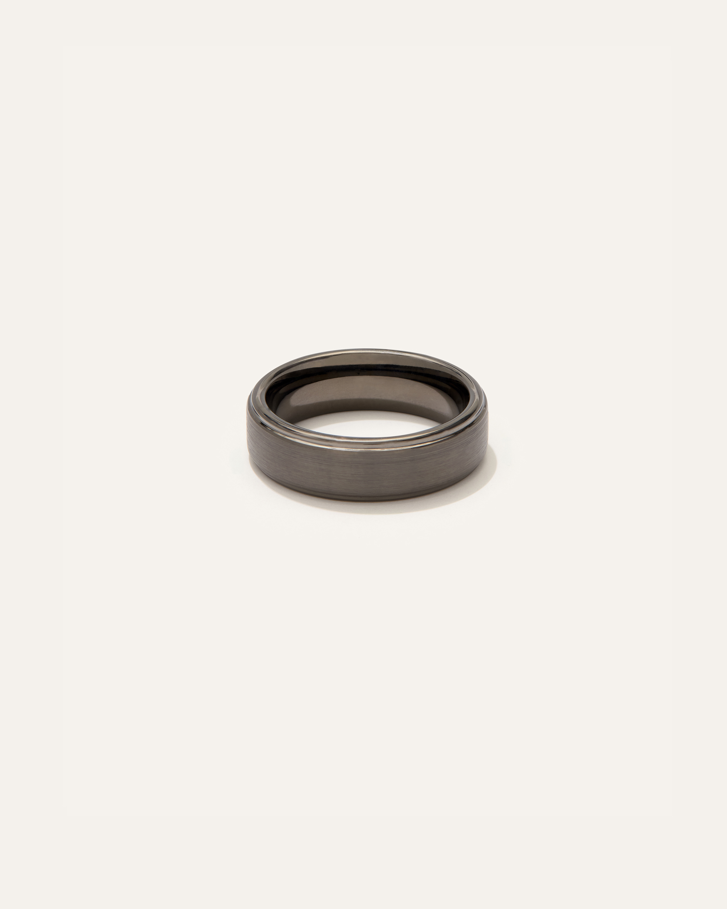 Quince Men's Tungsten Carbide Brushed Step Edge Band Rings In Grey