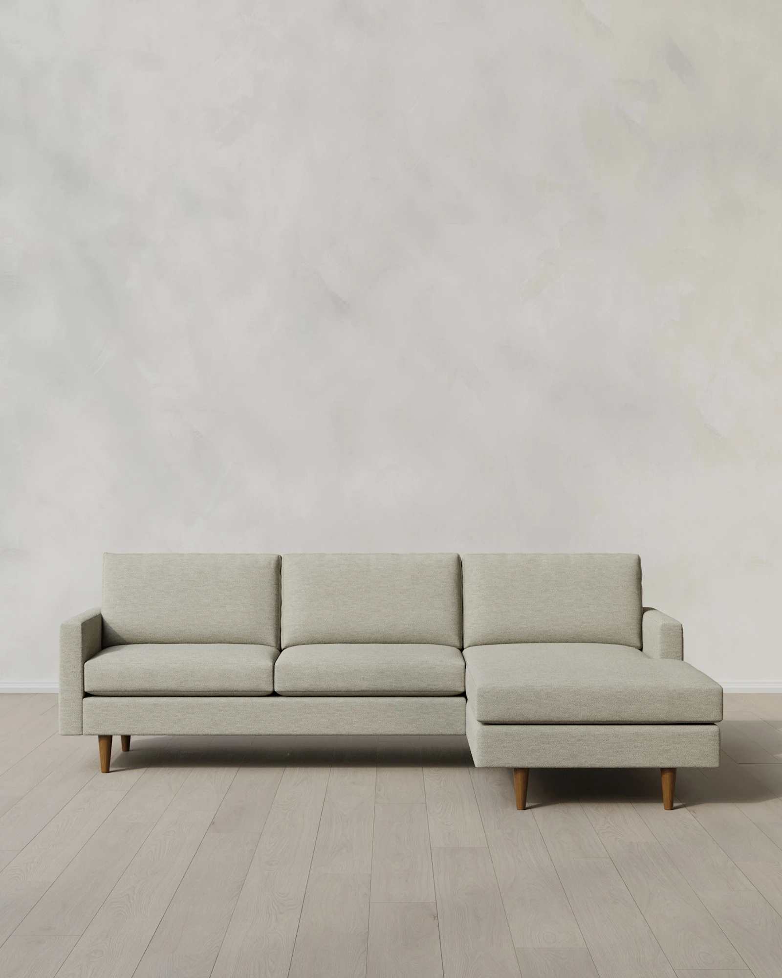 Atlas Midcentury Chaise Sectional in Performance Basketweave
